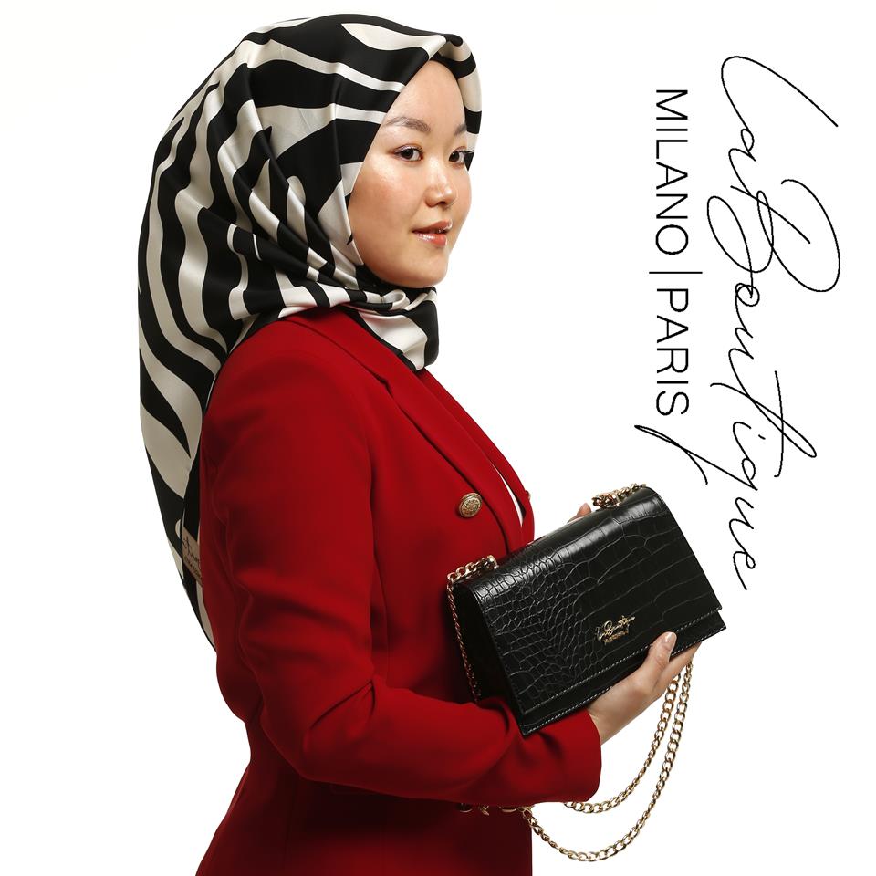 LA BOUTİQUE ÇANTA - 7059/KROKO SİYAH