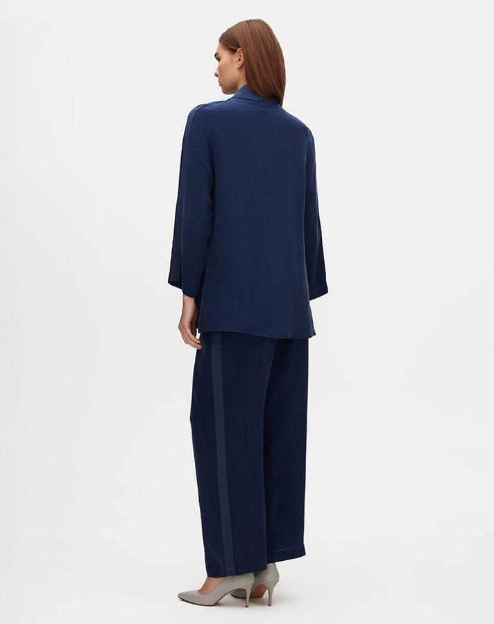 Miss Dalida T25Y-6068 Dik Yaka Fermuarlı Uzun Kol Tunik - Navy Blue