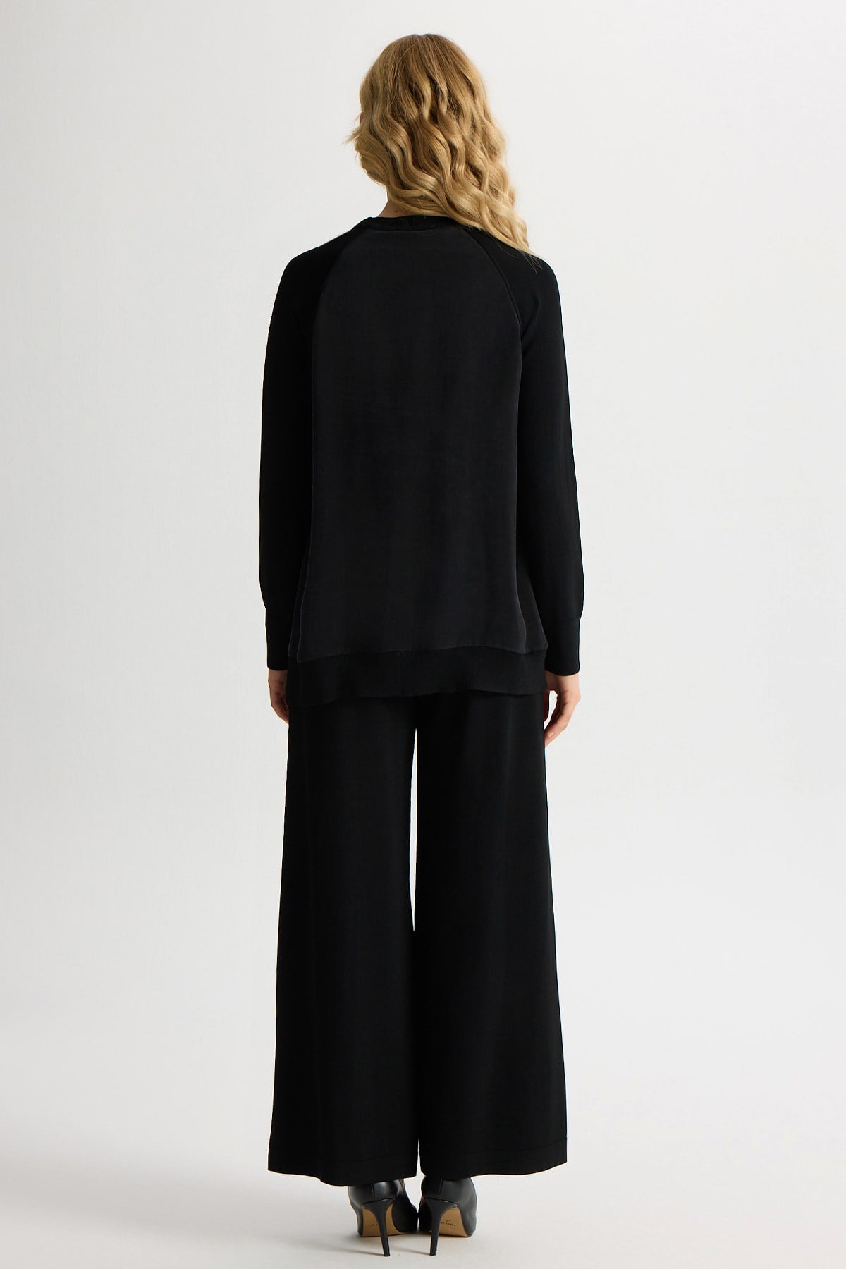 Miss Dalida T26Y-6010 Ön Kısmı Cupro Tunik - BLACK