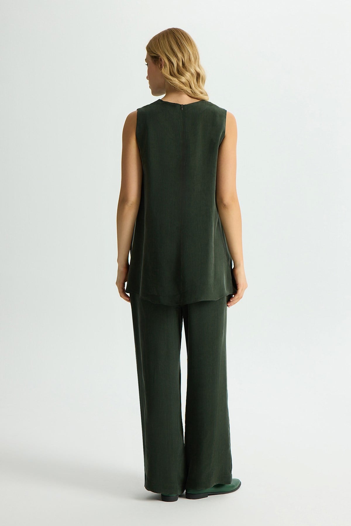 Miss Dalida T26Y-7003 Bol Paça Basic Cupro Pantolon - Khaki