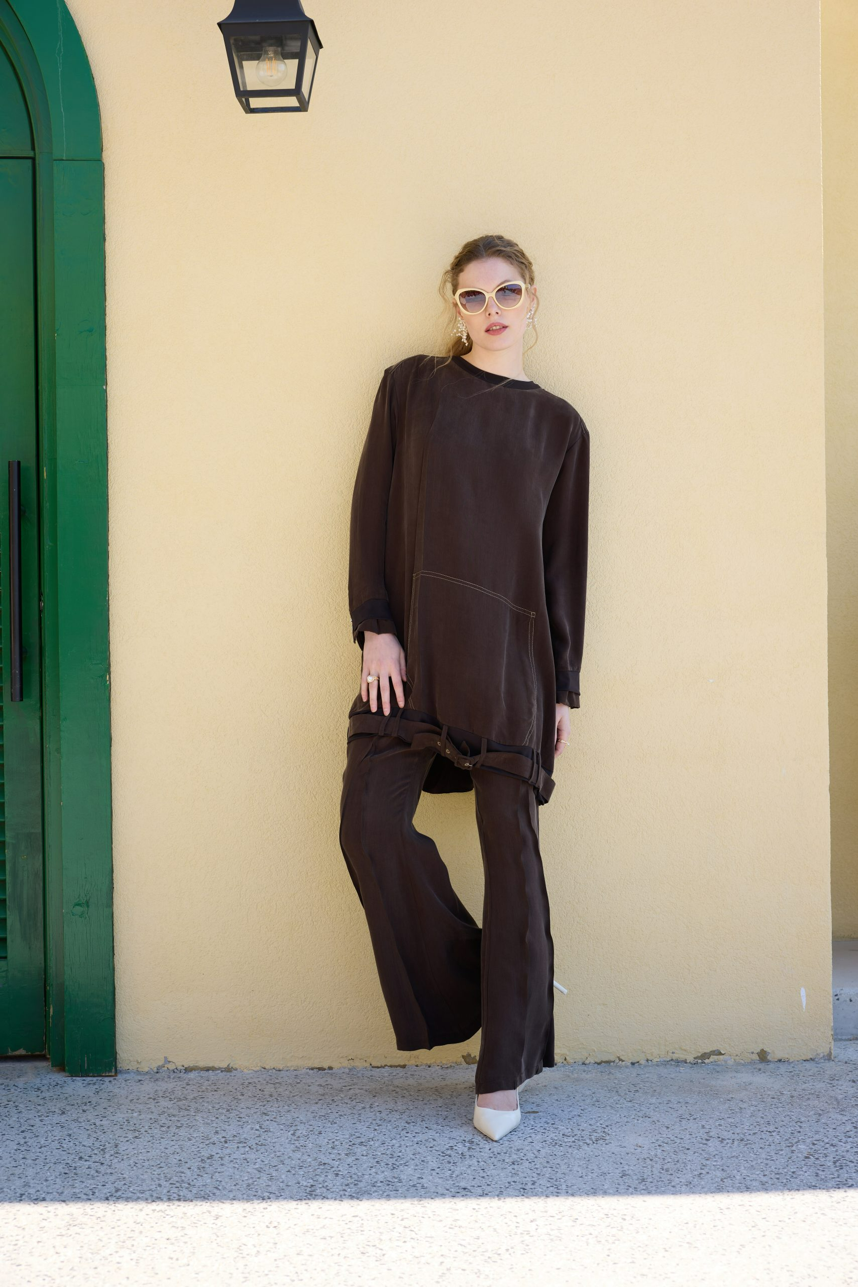 MissWhence 35023 İpek Tunik - Kahverengi