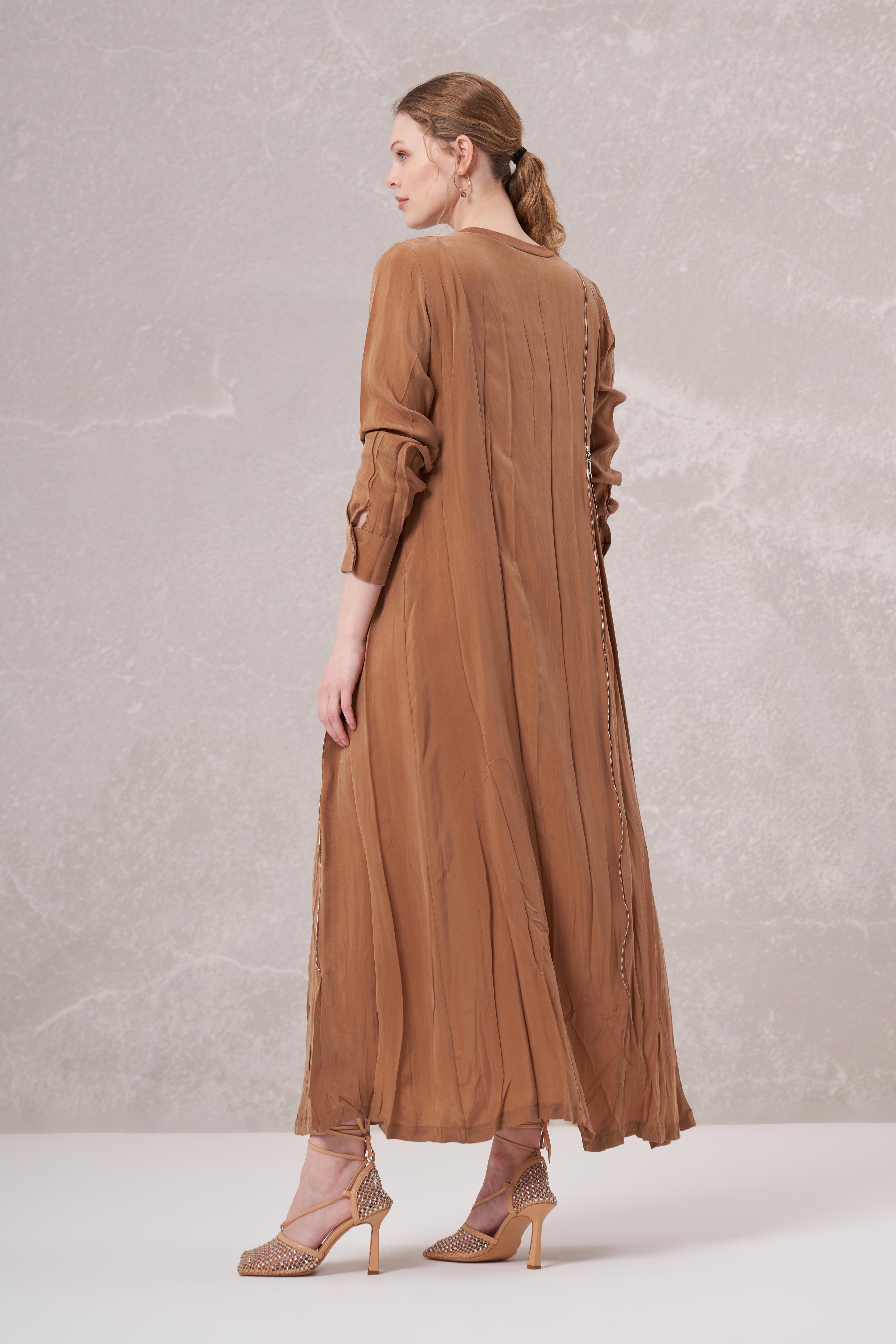MissWhence 35800 İpek Elbise - Camel