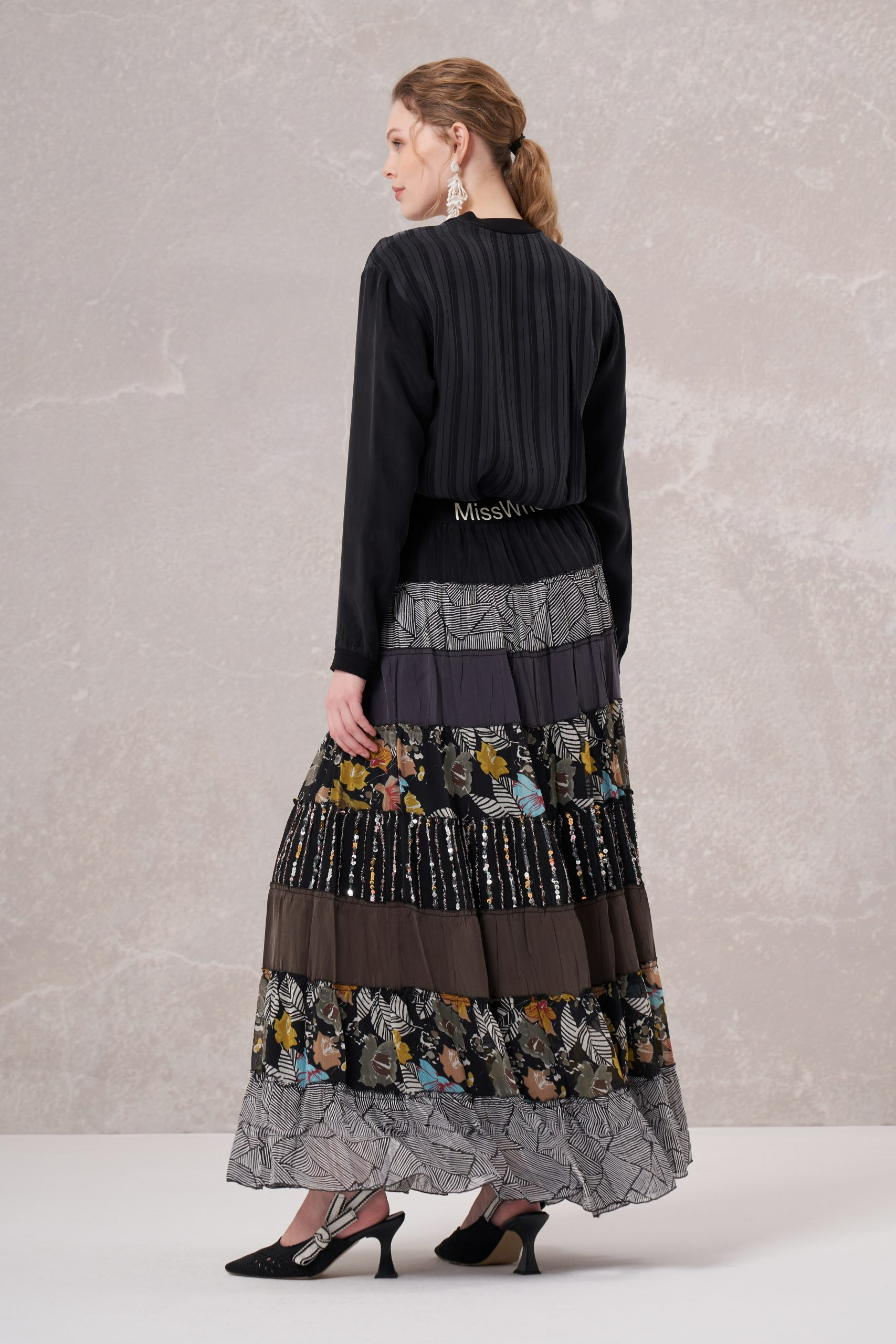 MissWhence 35906 Patchwork Etek - Siyah