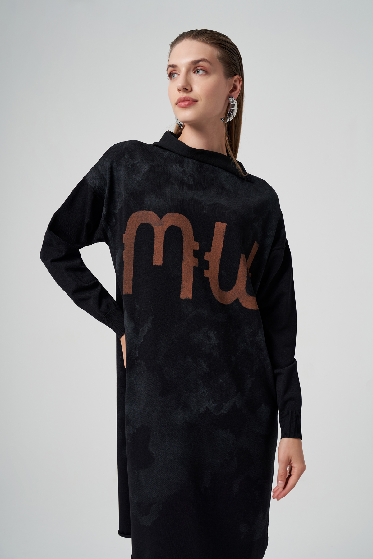 MissWhence 36021 Triko Tunik - Siyah