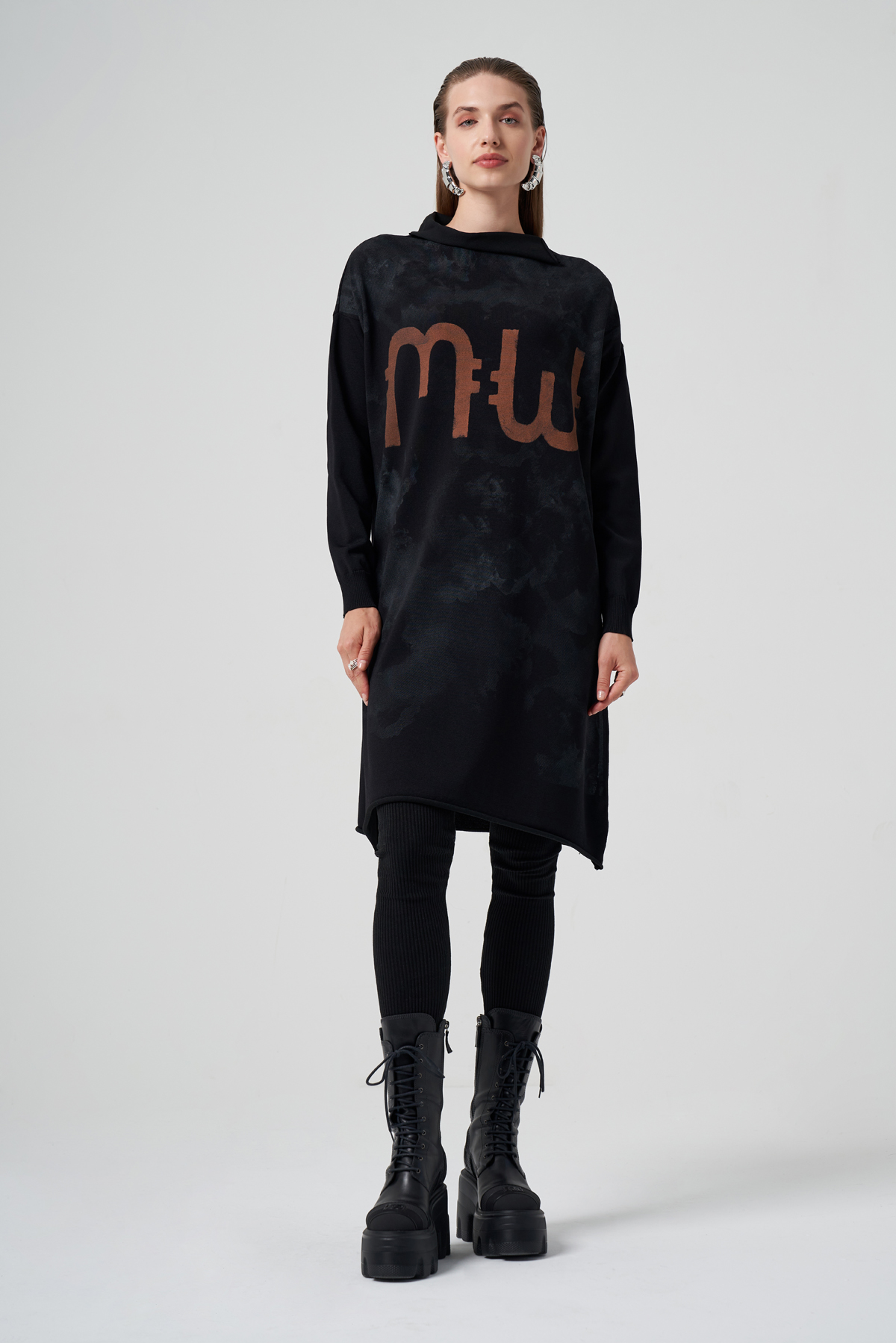 MissWhence 36021 Triko Tunik - Siyah