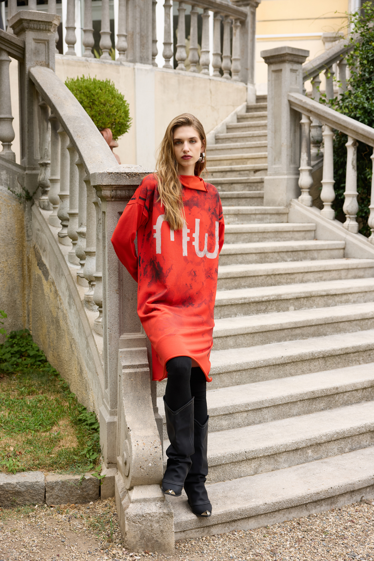 MissWhence 36021 Triko Tunik - -Turuncu