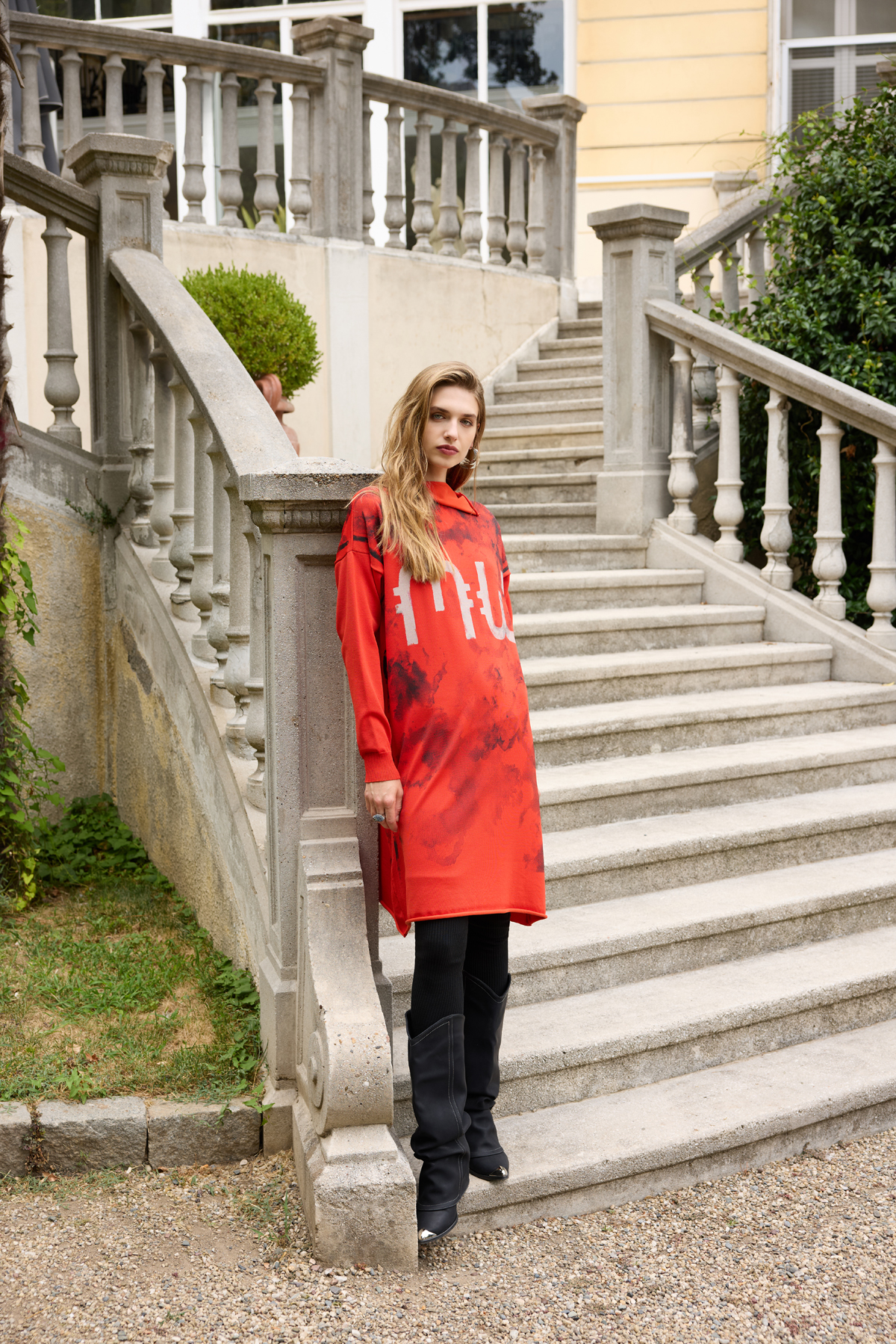 MissWhence 36021 Triko Tunik - -Turuncu