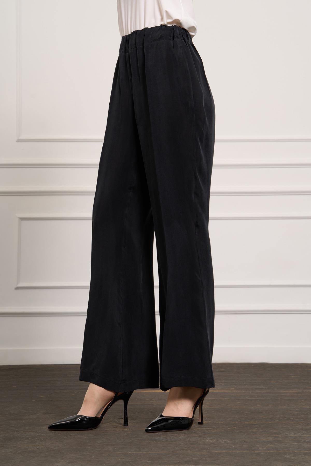 MissWhence 37110 Cupro Bol Pantolon - Siyah