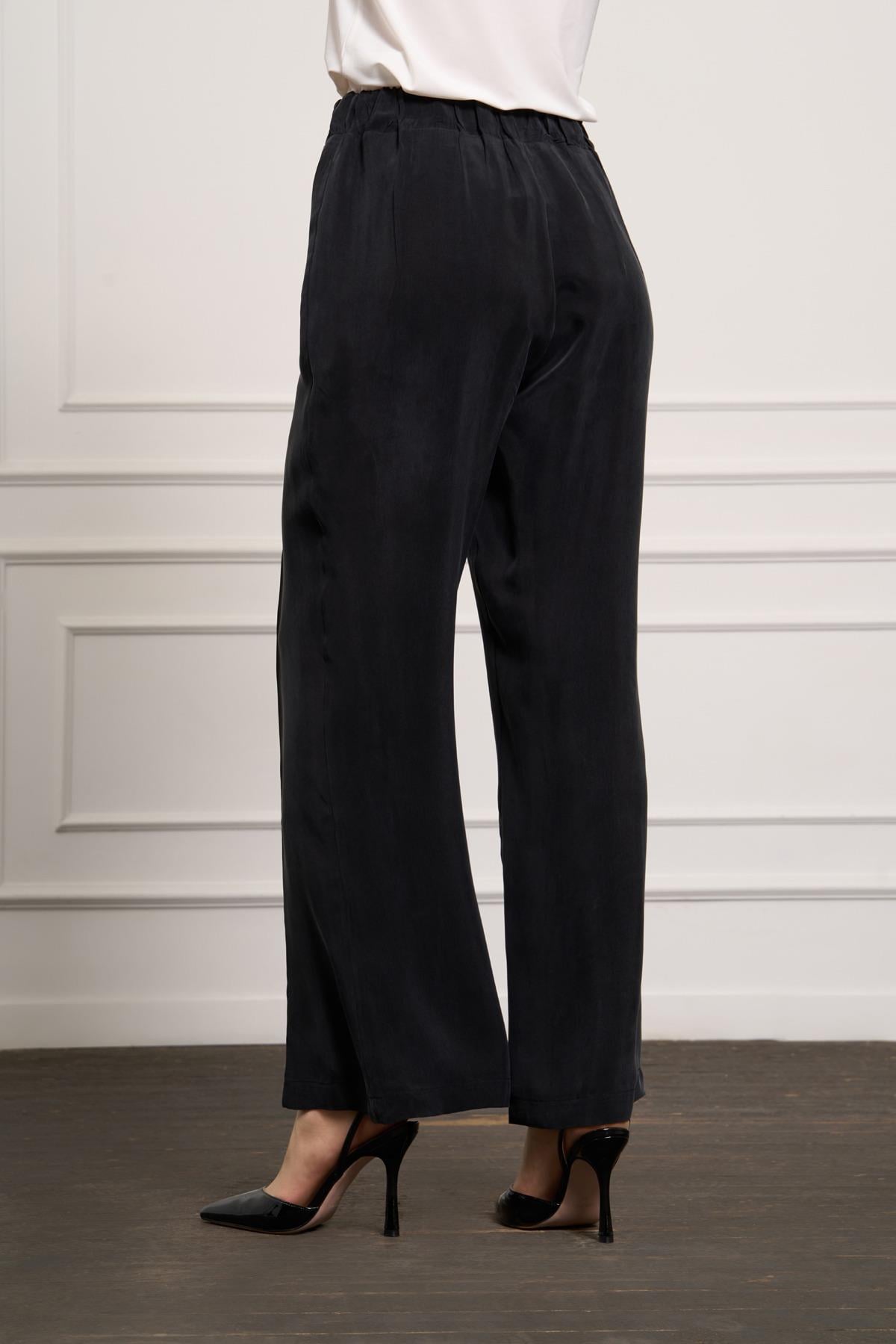 MissWhence 37110 Cupro Bol Pantolon - Siyah