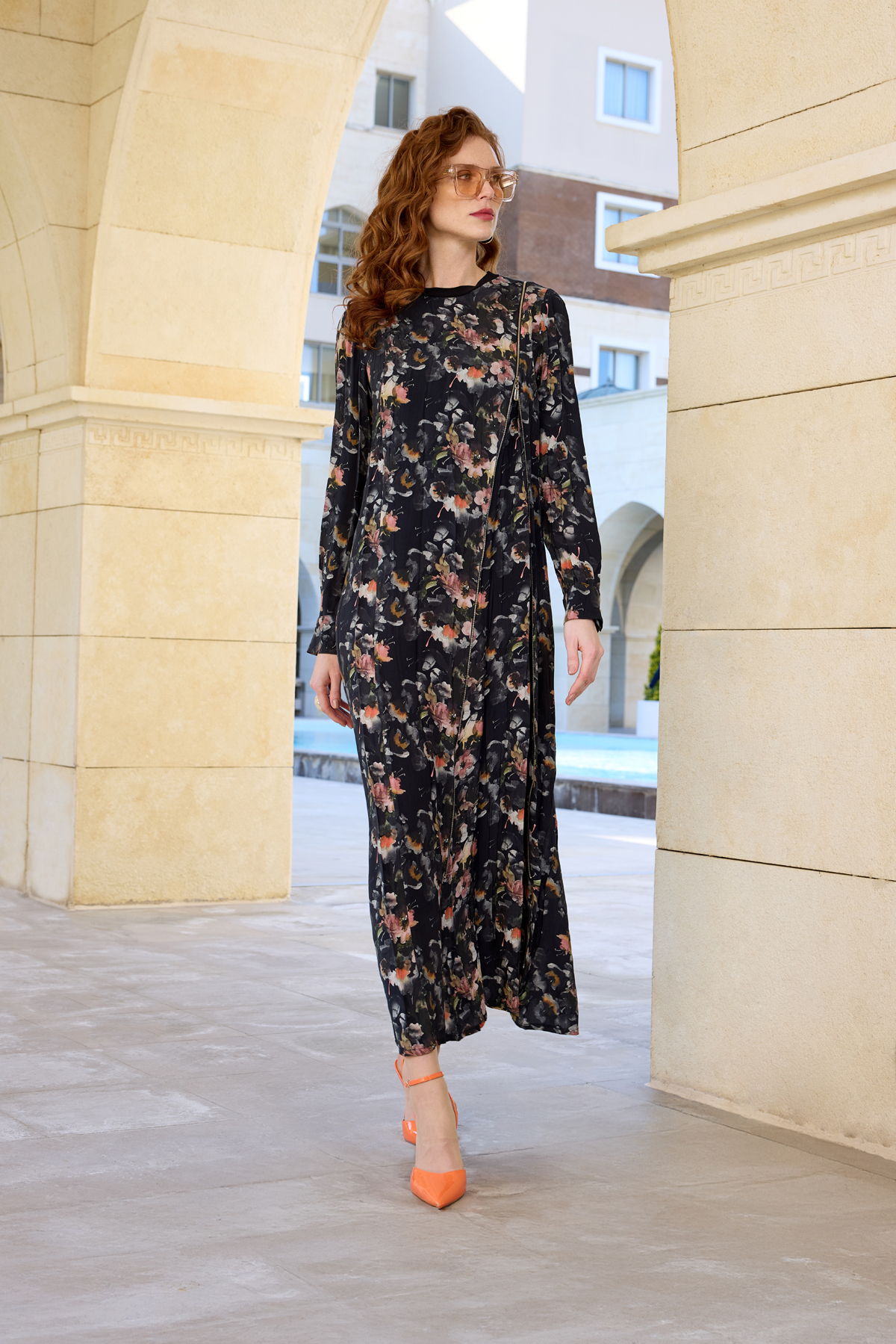 MissWhence 37830 Elbise - Siyah Baskılı