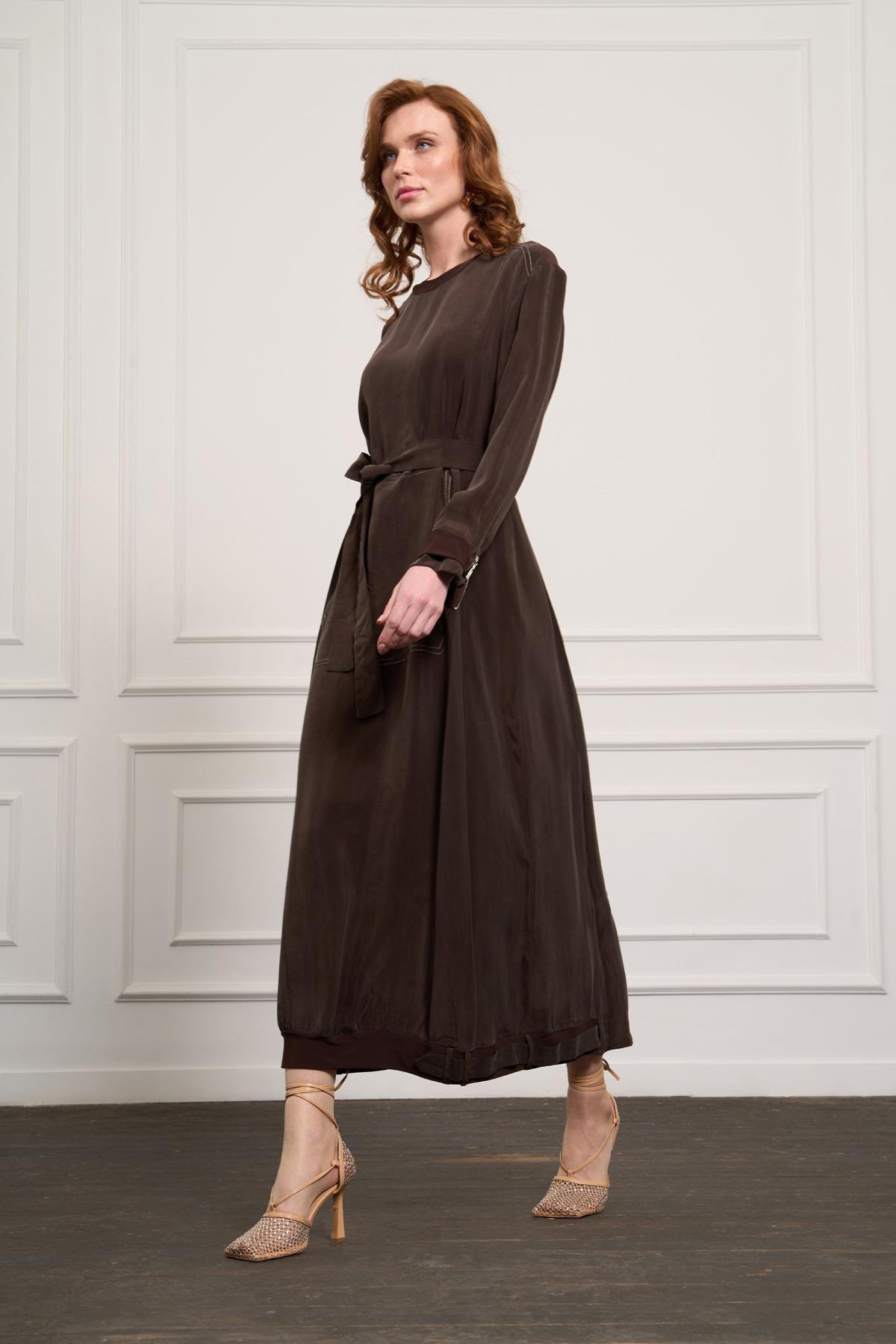 MissWhence 37838 Elbise - Kahverengi