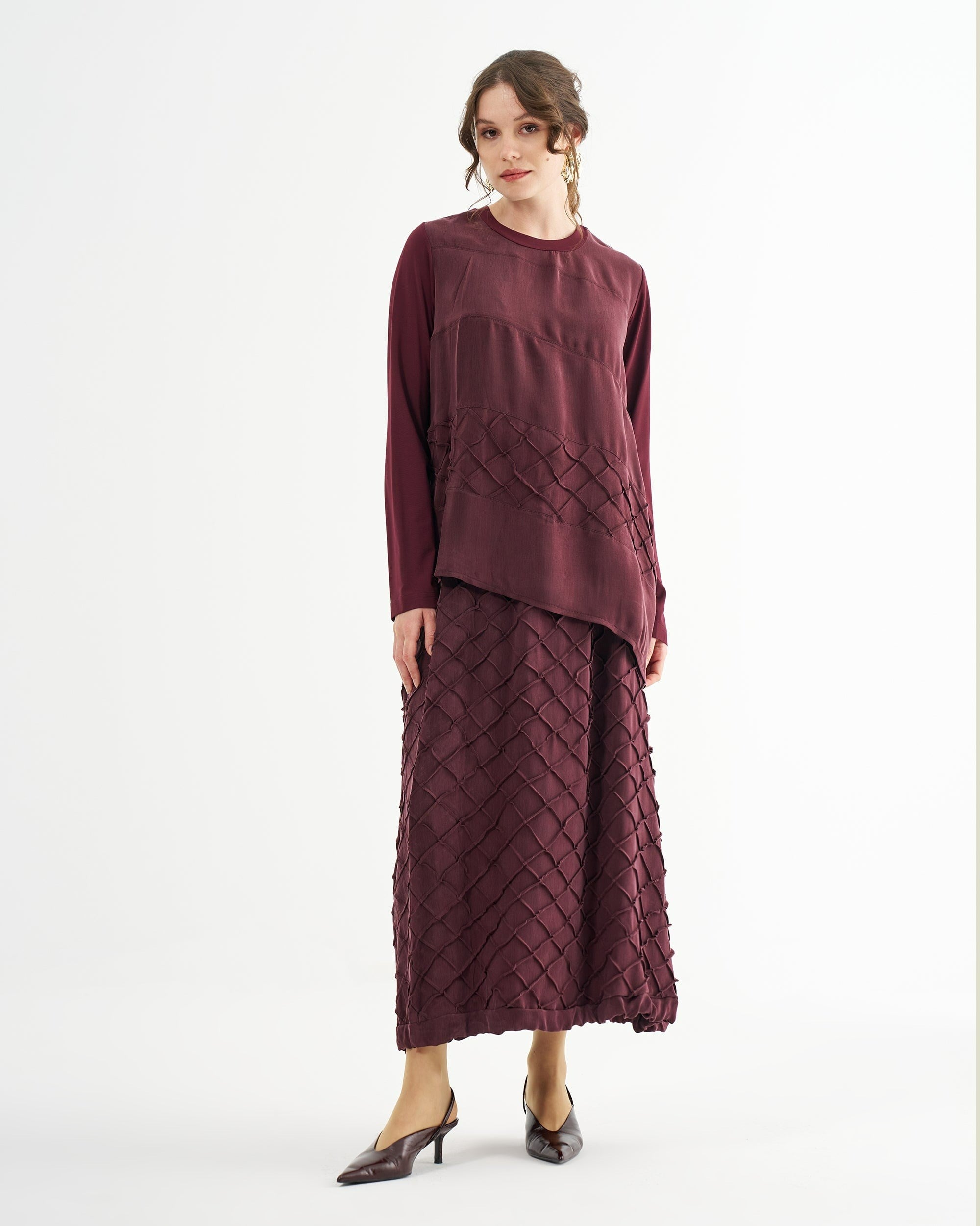 MissWhence 39002 TUNİK TAKIM-BORDO