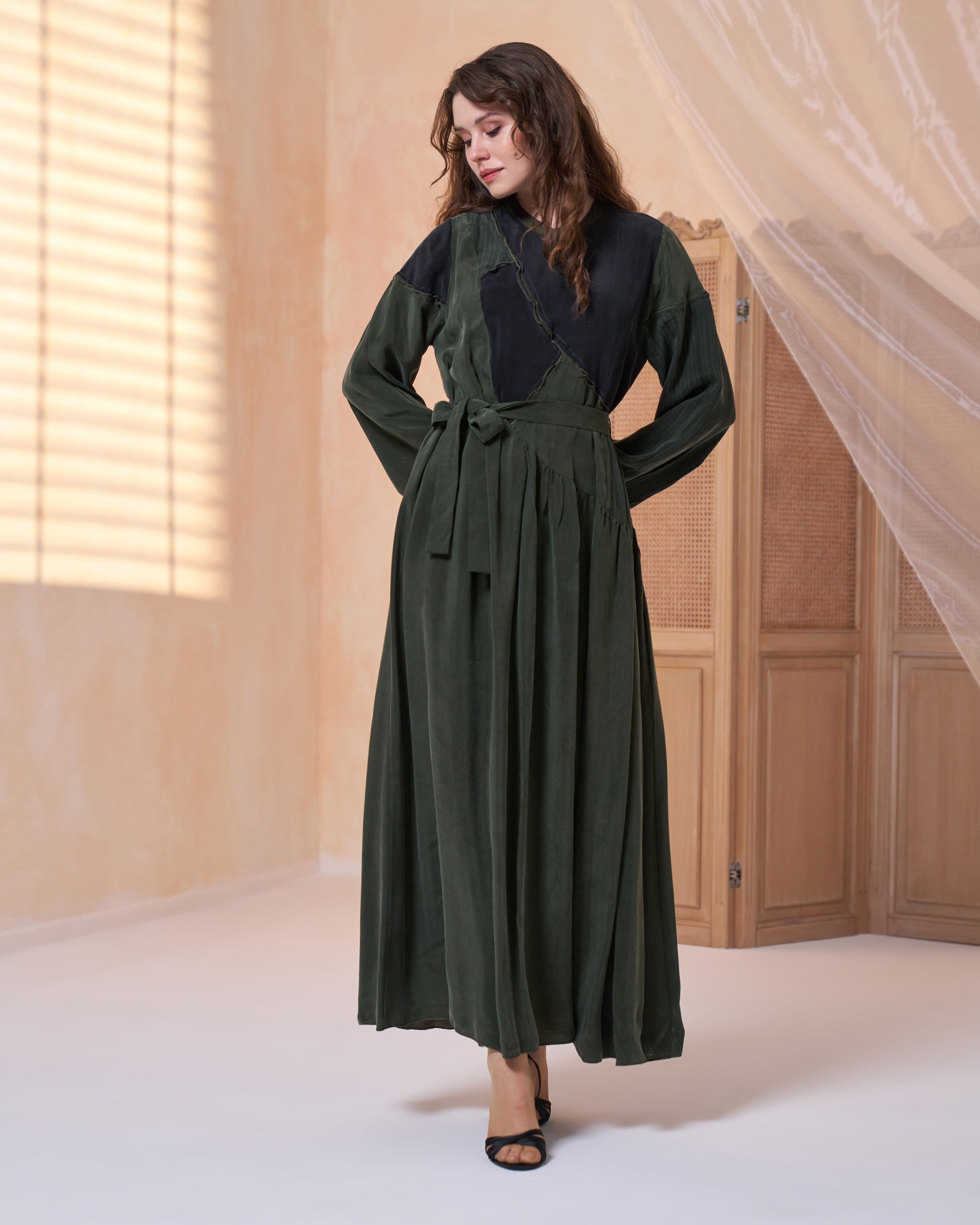 MissWhence 39801 Patchwork ELBİSE - HAKİ