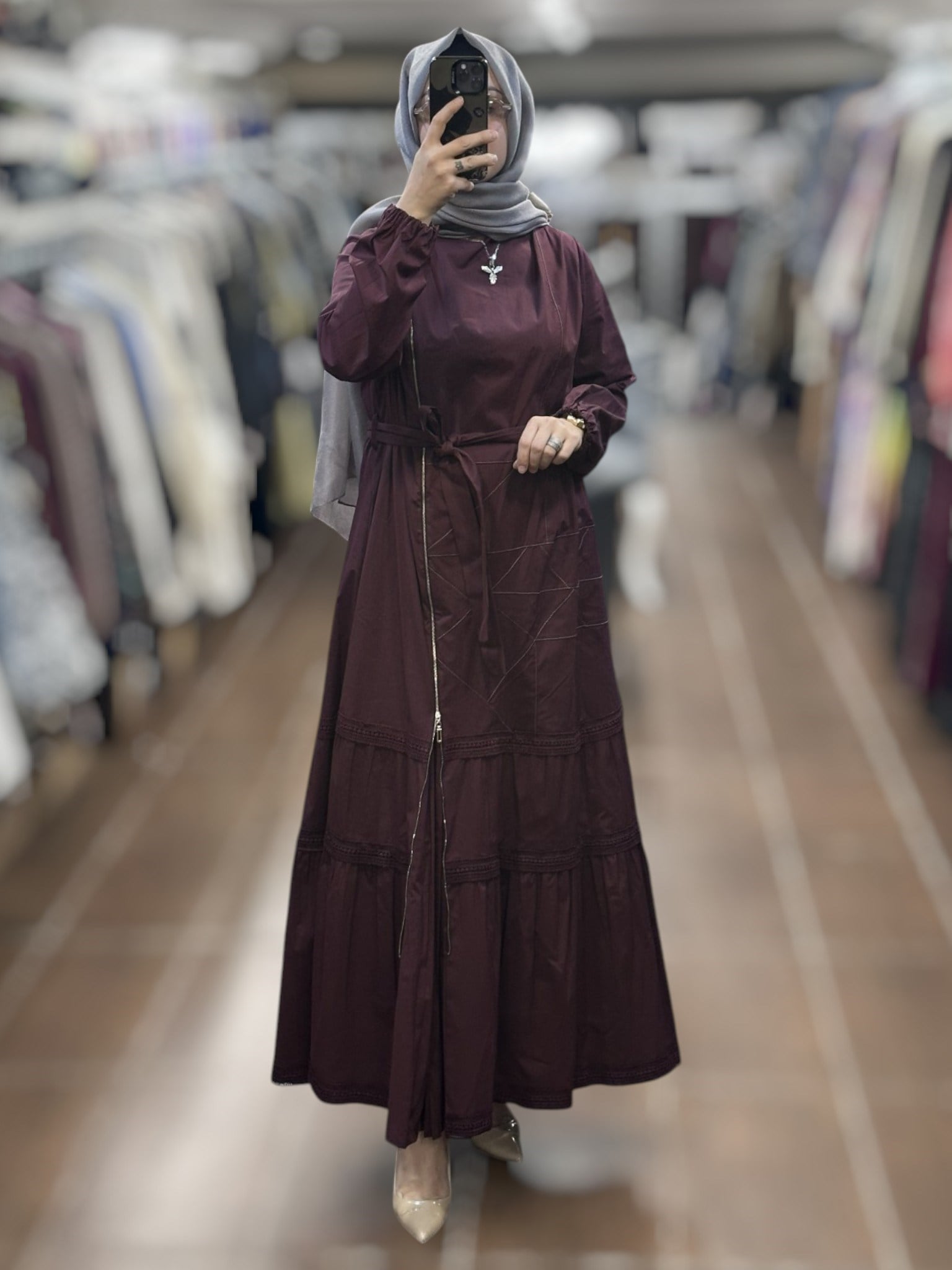 MissWhence 39807 ELBİSE - BORDO