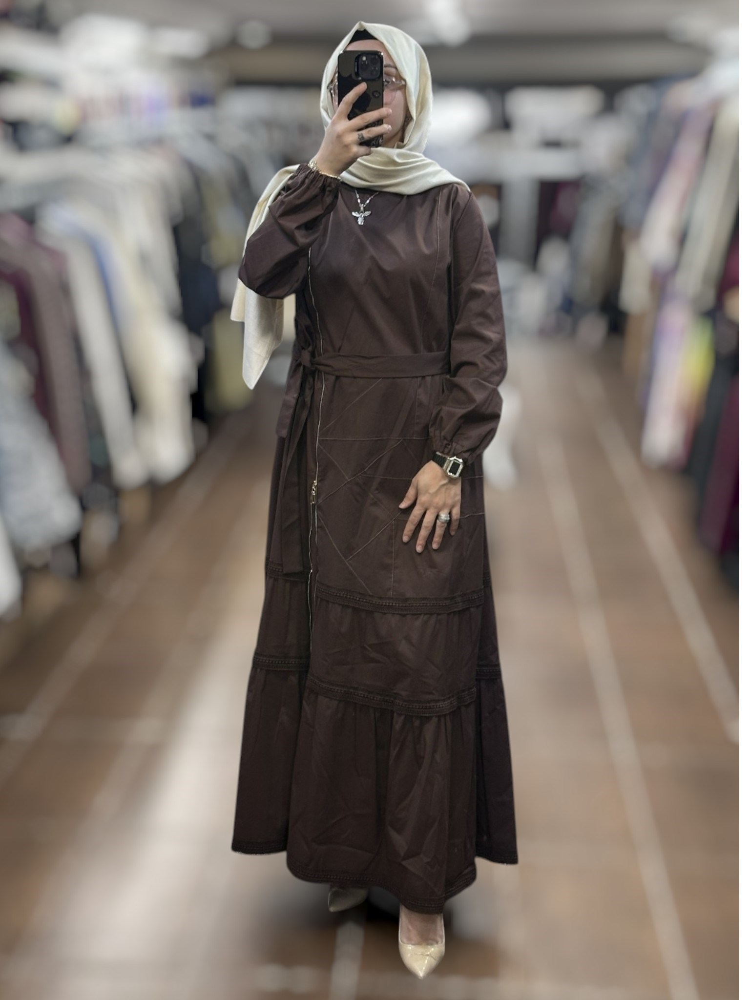 MissWhence 39807 ELBİSE - KAHVE