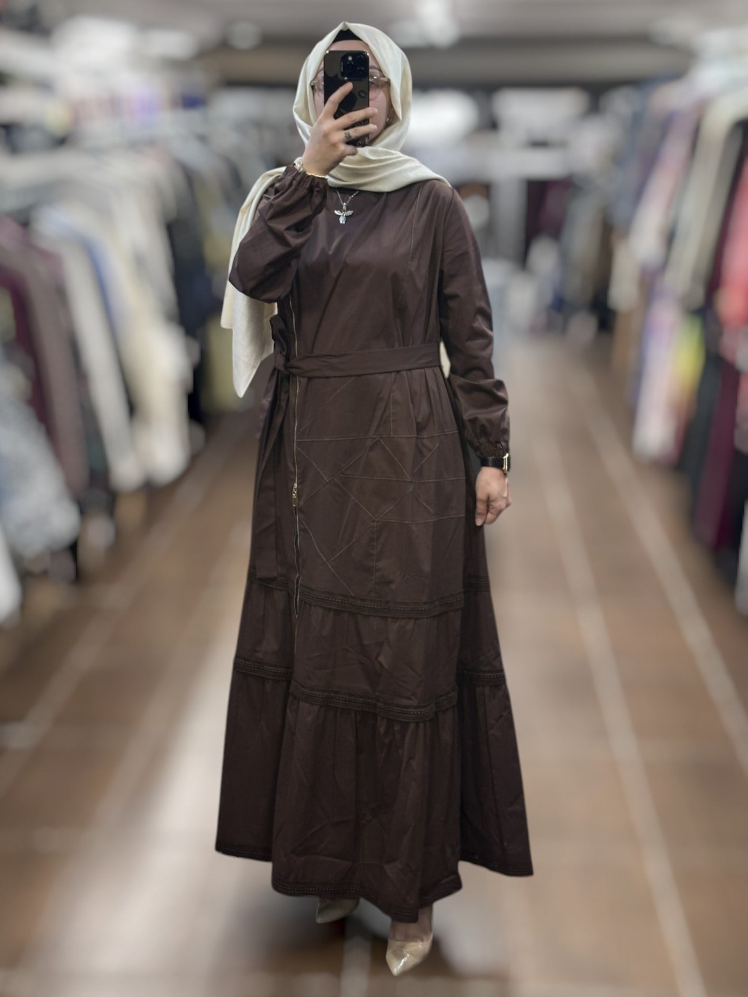 MissWhence 39807 ELBİSE - KAHVE
