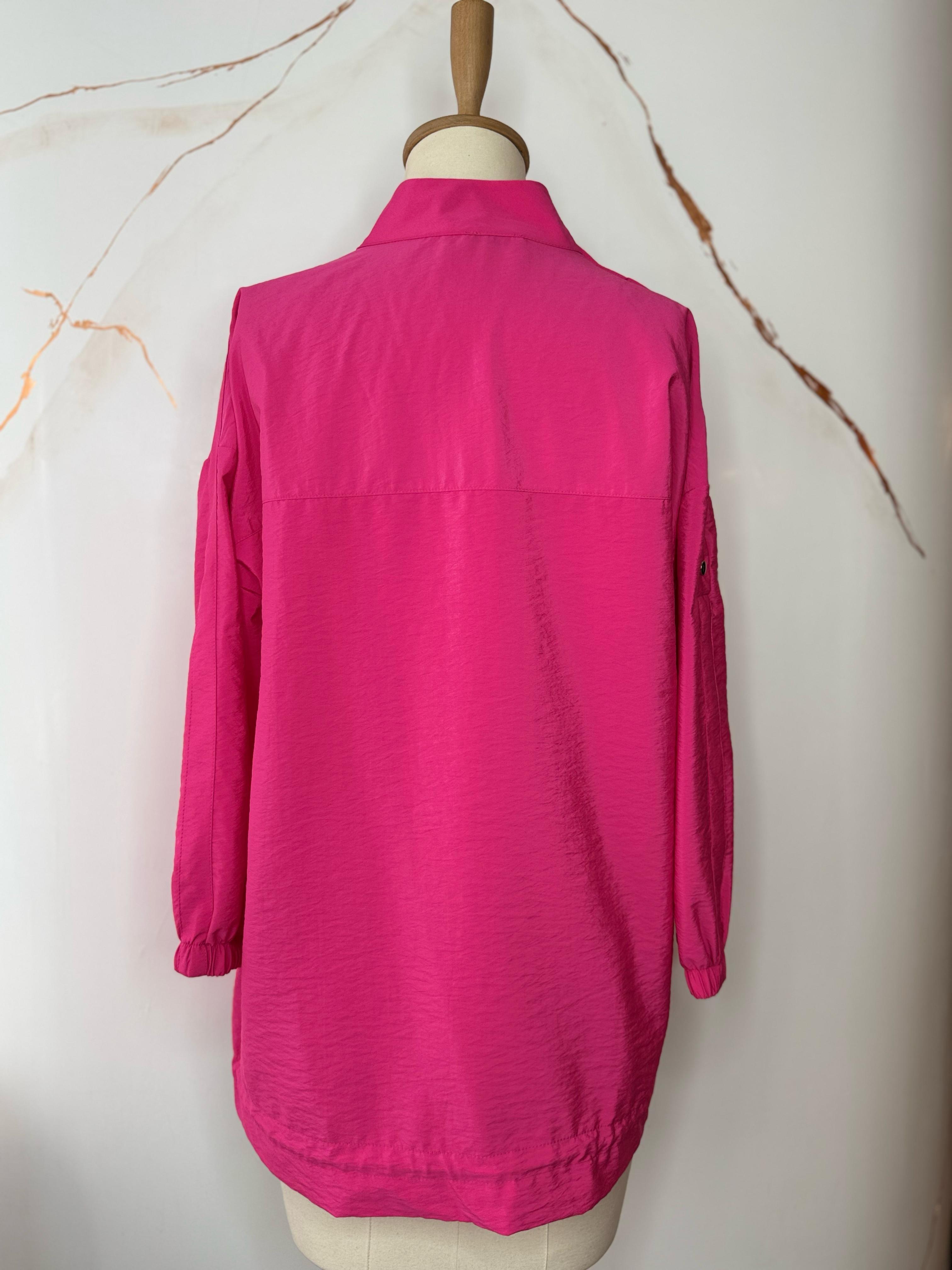 Moodbasic Baskılı Çıtçıtlı Sweatshırt - Fuşya