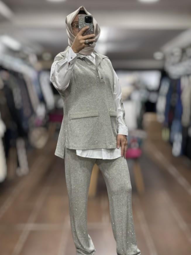 Moodbasic MB24.691 SERPME TAŞLI SÜVETERLİ ÜÇLÜ TAKIM - ÇAĞLA