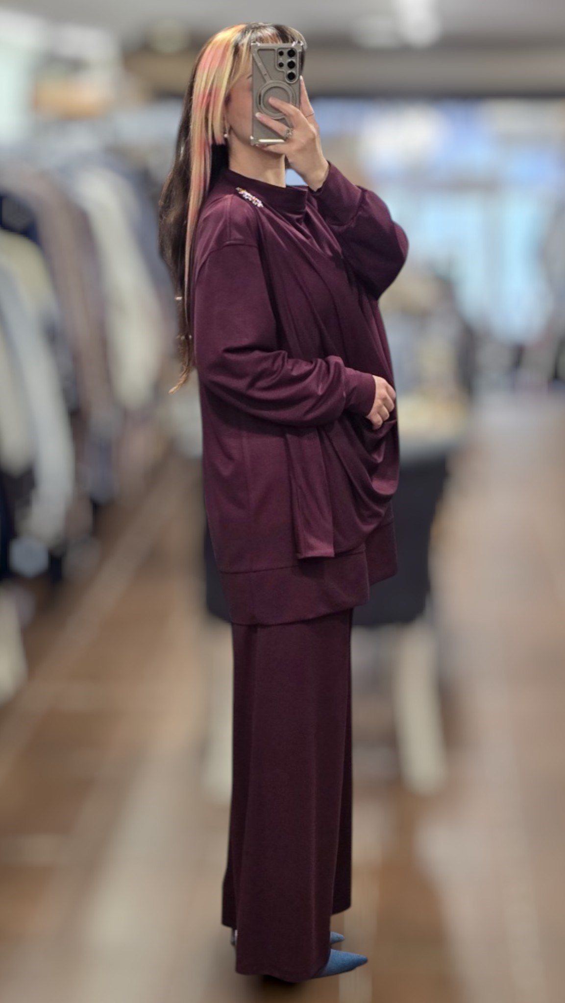 MY312 26S1666 OMUZ AKSESUARLI ÖRME ,PANTOLONLU TAKIM - BORDO
