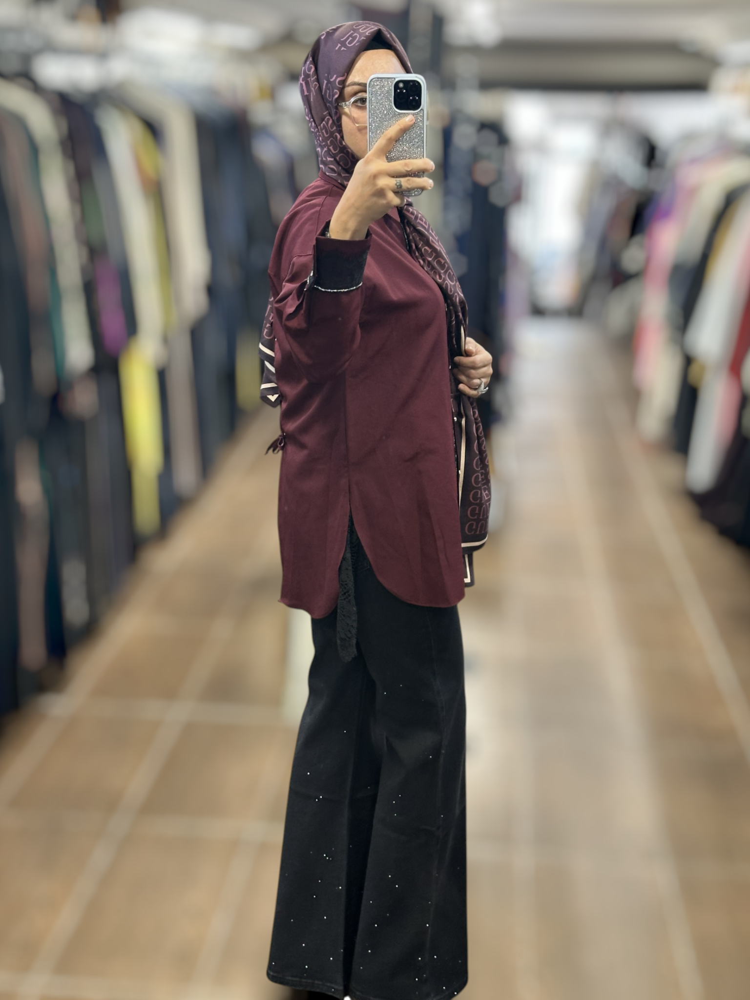 MY312 27W8906 ARKASI DANTELLİ TUNİK - BORDO