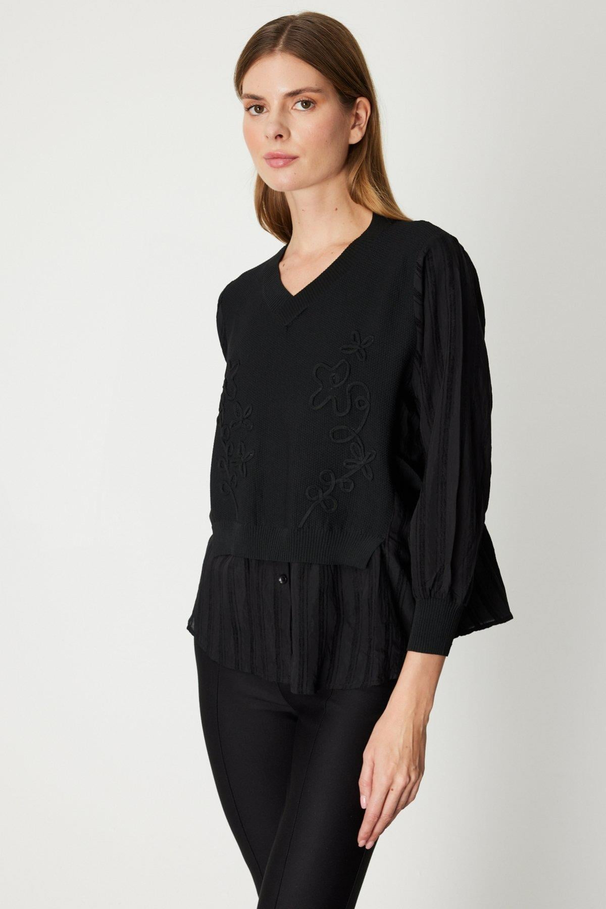 ON FASHION 26K.ON.BLZ.60348.01 2502 BLUZ - SİYAH