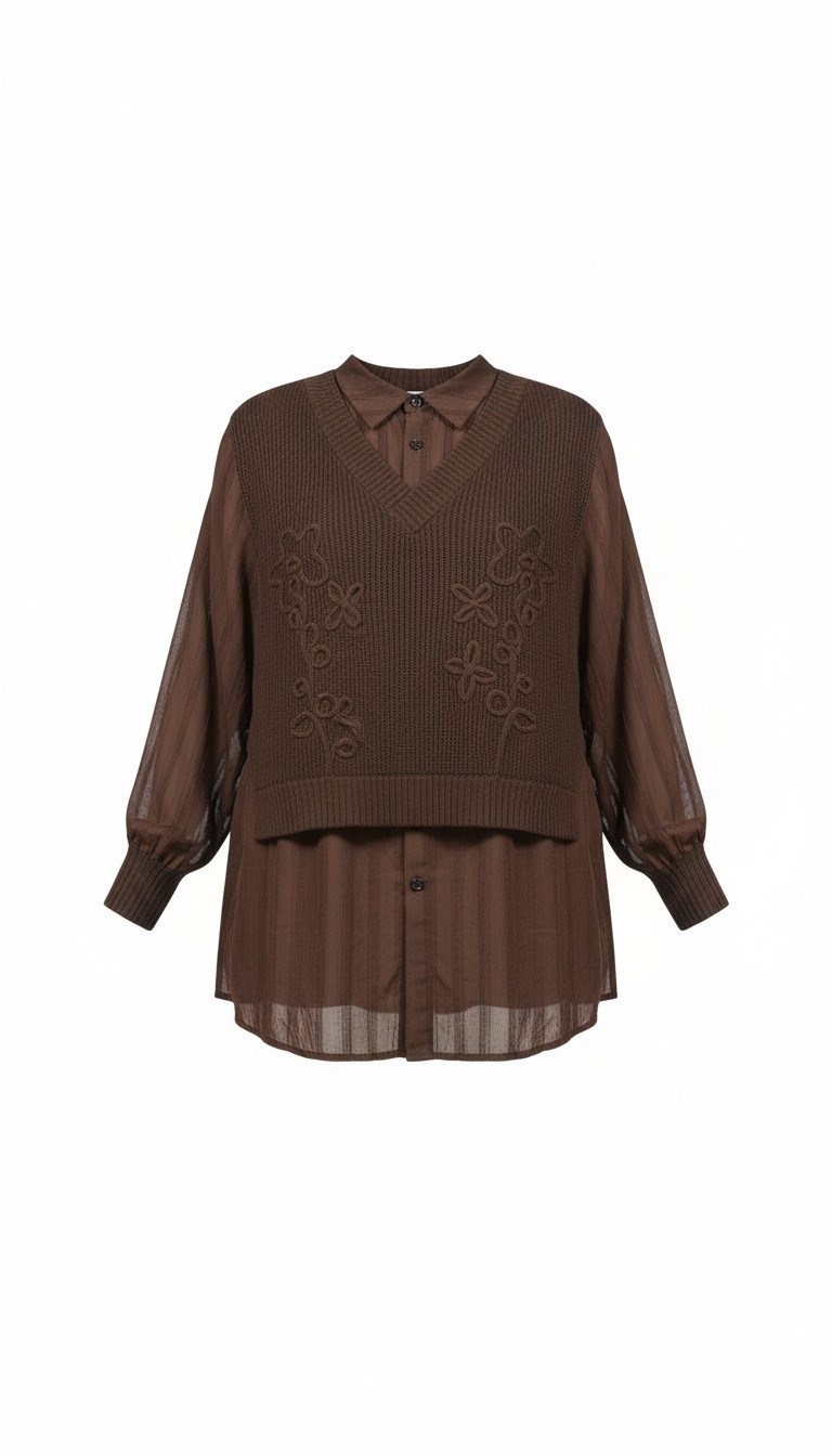 ON FASHION 26K.ON.BLZ.60351.01 BLUZ - KAHVE