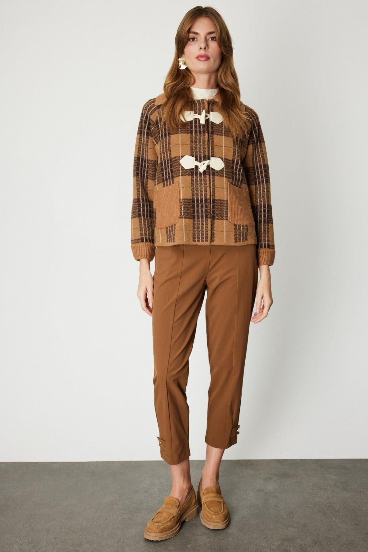 ON FASHION 26K.ON.MNT.60710.01 MONT KARELİ BÜYÜK YAKA - KAHVE