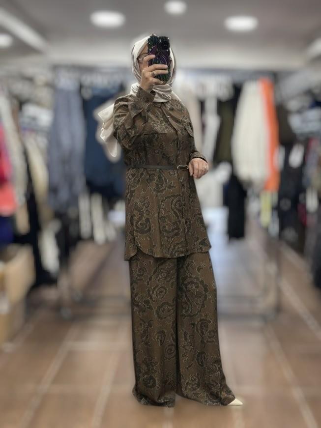 ON FASHION 26K.ON.PNT.64321.01 BOL PAÇA BELİ BAĞCIKLI PANTOLON - KAHVE