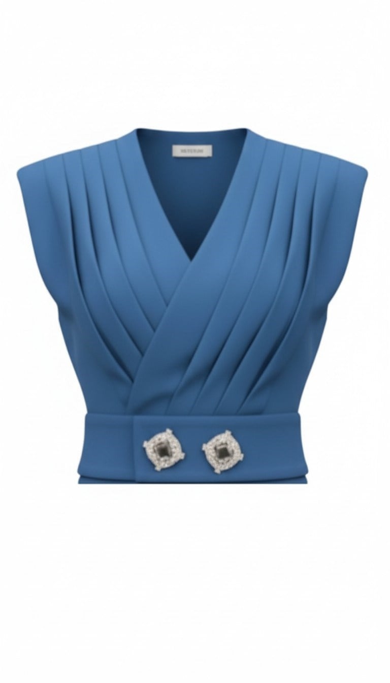 ON FASHION 26Y.ON.BLZ.70300.01 TAŞ DETAYLI BLUZ - MAVİ