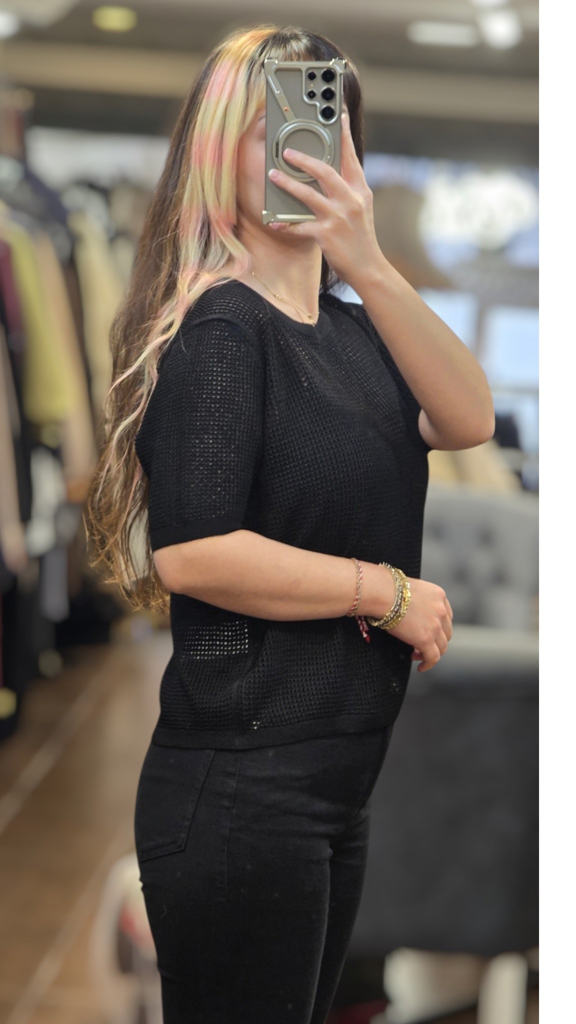 ON FASHION 26Y.ON.BLZ.79307.01 SIFIR YAKA KISA KOL BLUZ - SİYAH