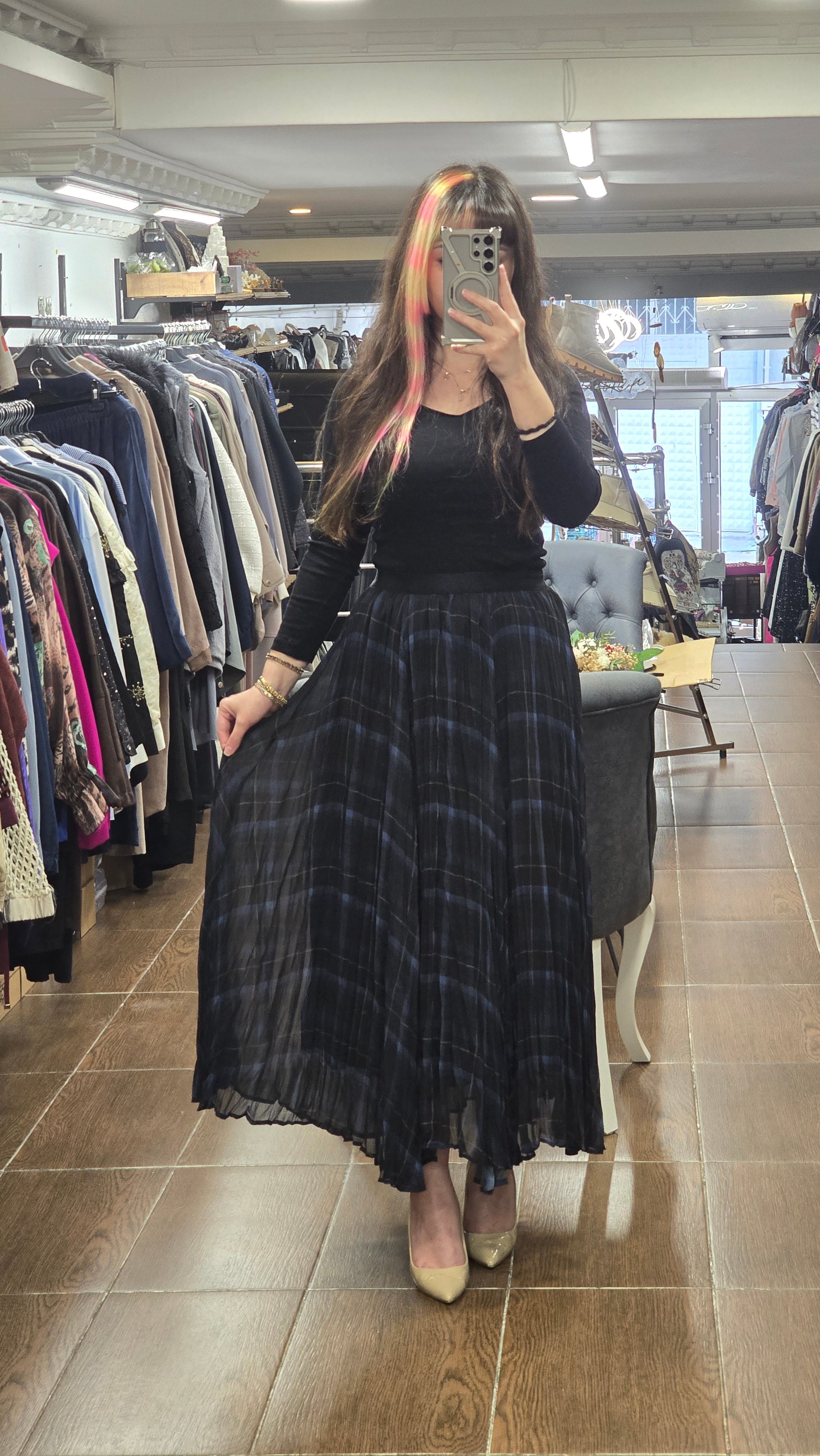 ON FASHION 26Y.ON.ETK.74218.01 BELİ LASTİKLİ MİDİ BOY FIRFIR ETEK-LACİ