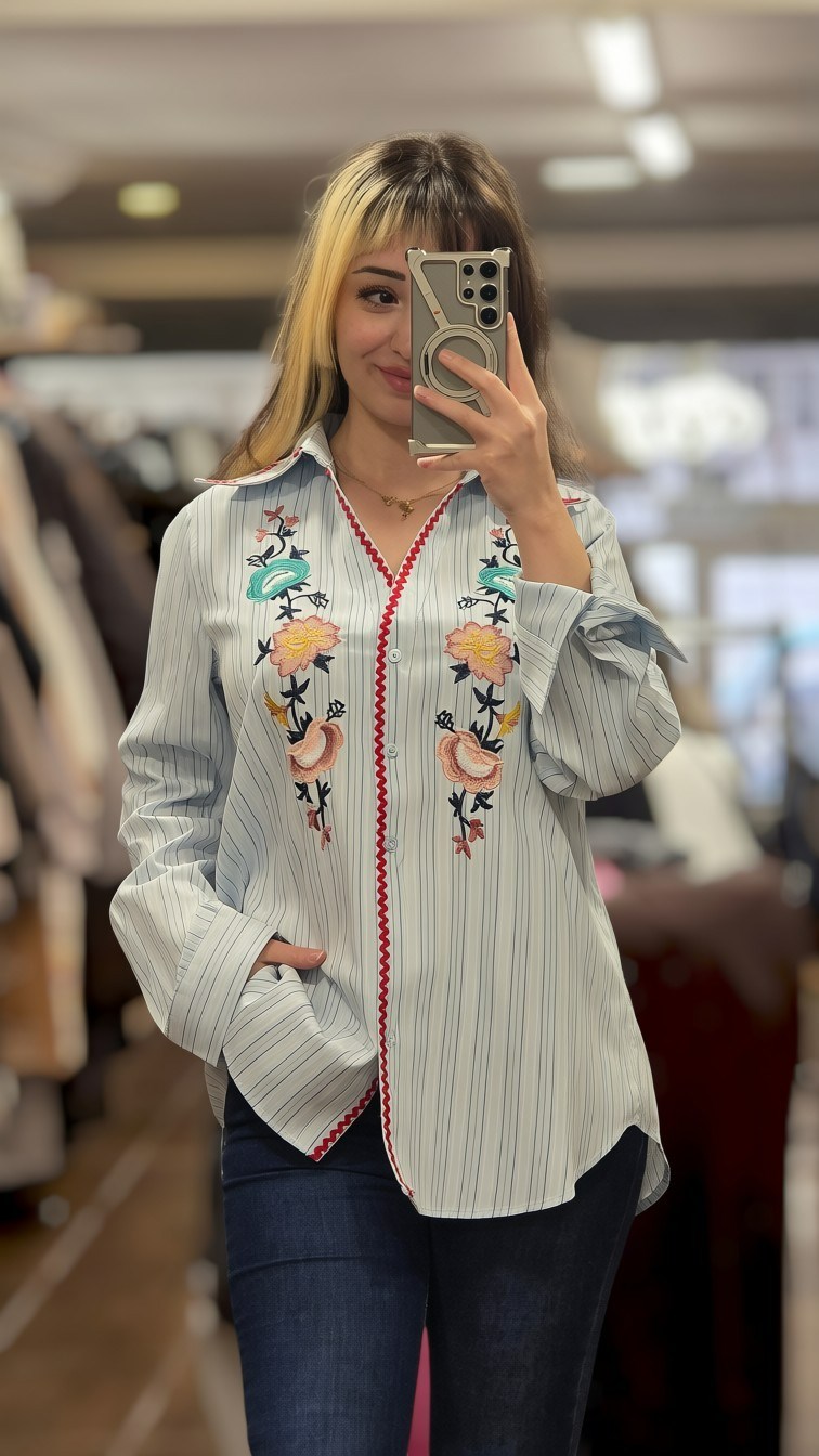 ON FASHION 26Y.ON.GML.70325.01 NAKIŞLI GÖMLEK - MAVİ