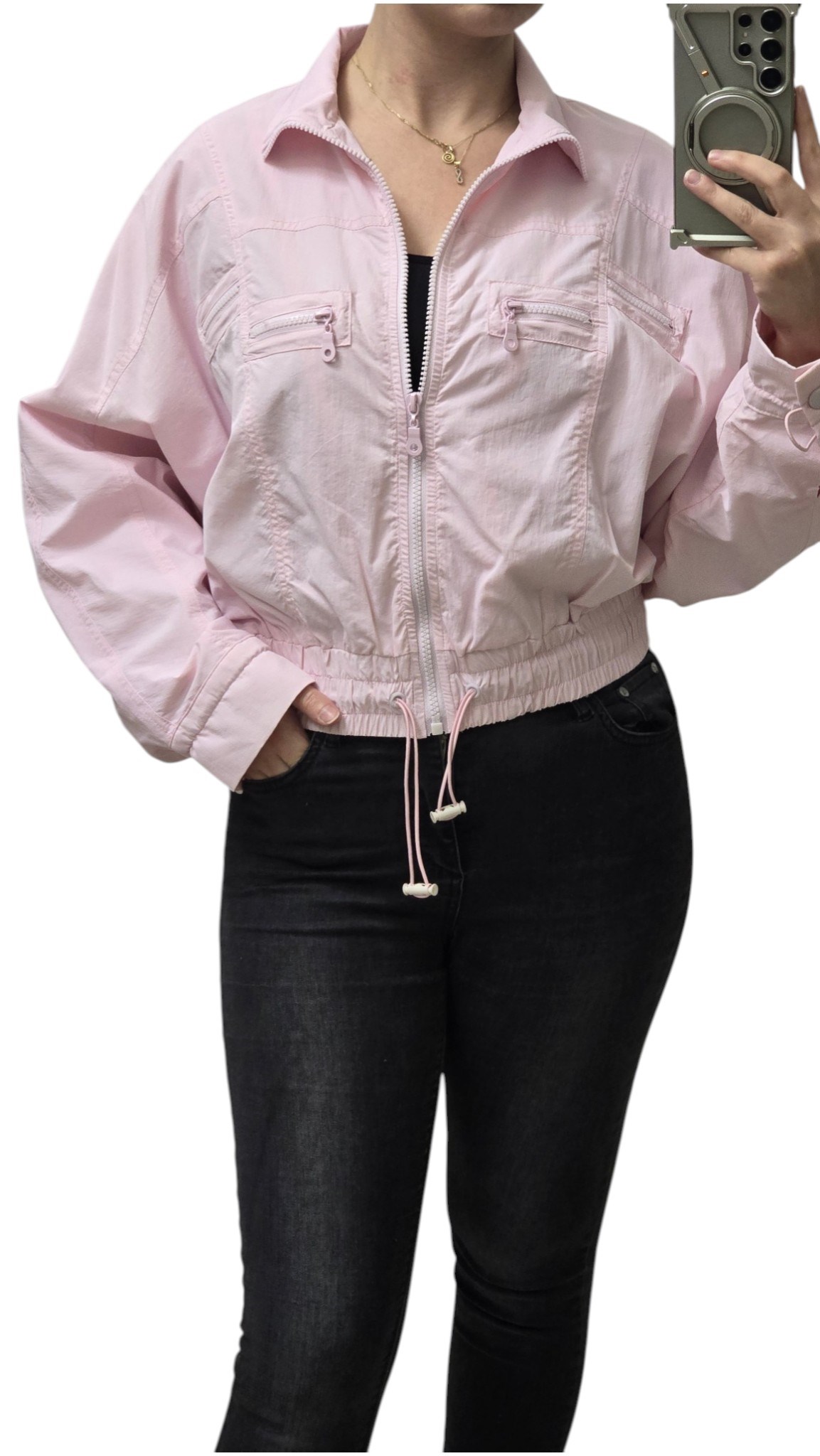 ON FASHION 26Y.ON.MNT.76707.01 BELİ LASTİKLİ PARAŞÜT KUMAŞ CEKET - pembe