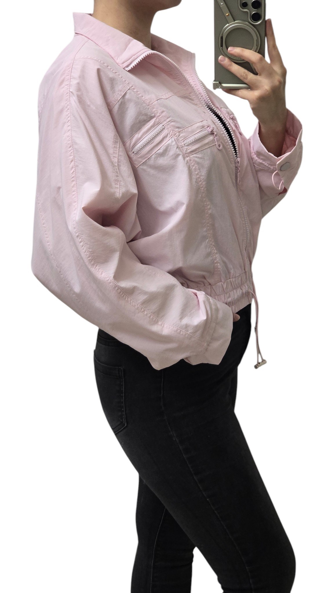 ON FASHION 26Y.ON.MNT.76707.01 BELİ LASTİKLİ PARAŞÜT KUMAŞ CEKET - pembe