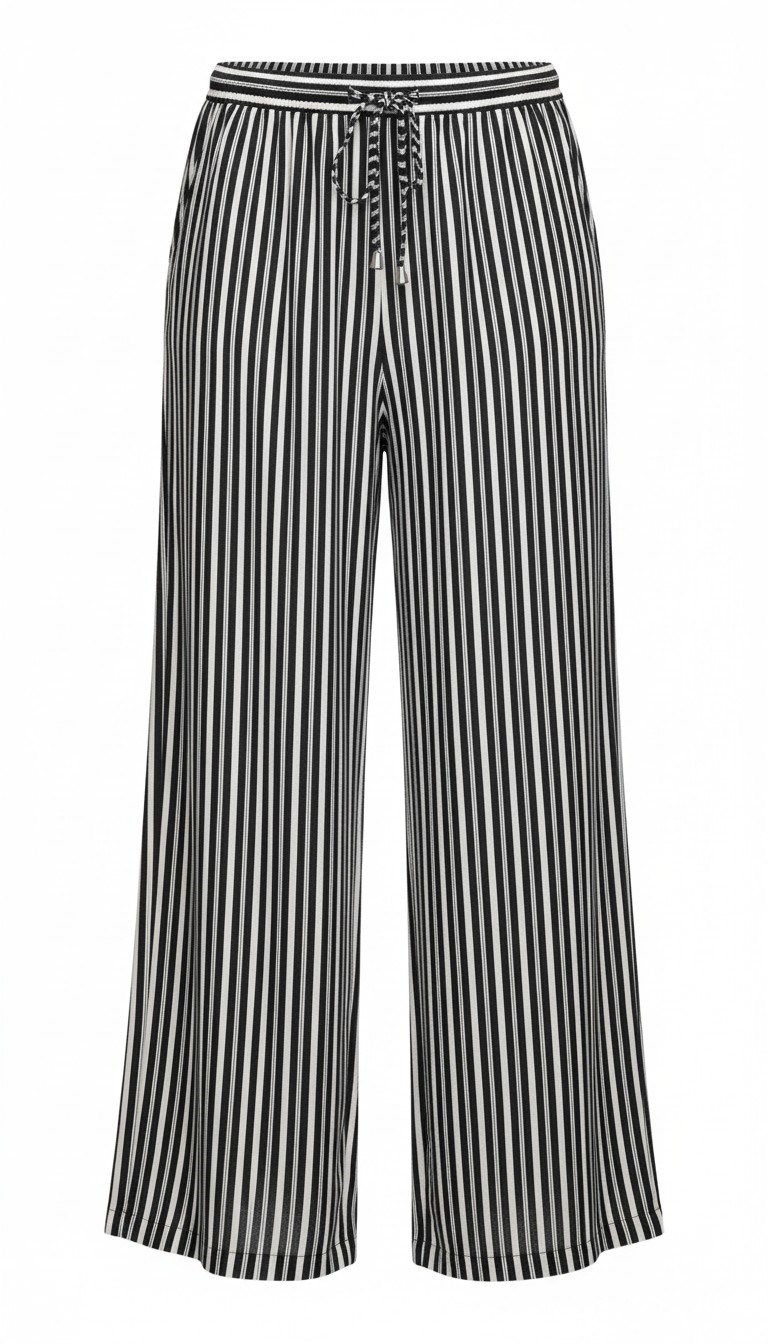 ON FASHION 26Y.ON.PNT.74903.01 BOL ÇİZGİLİ PANTOLON - SİYAH