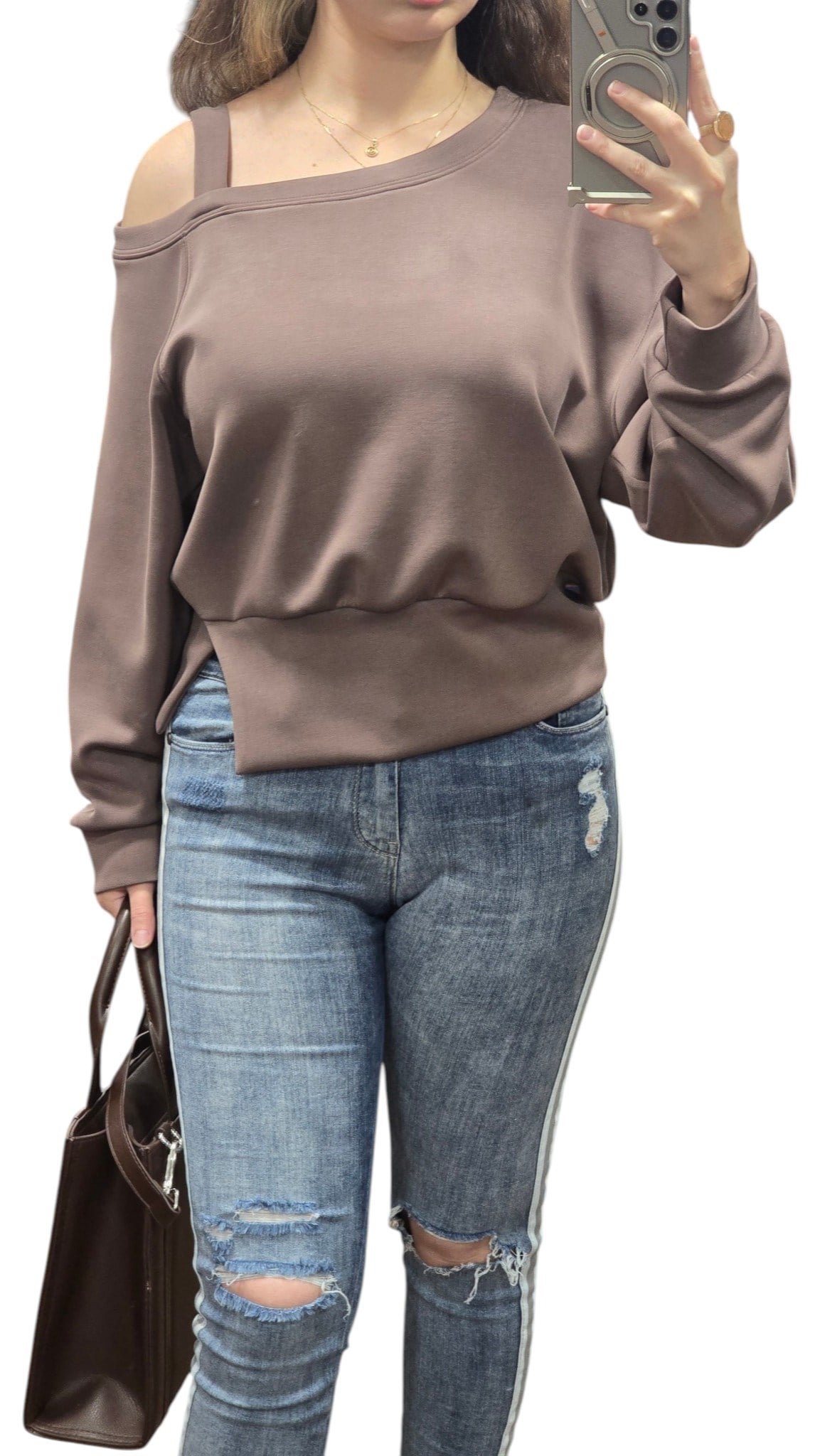 ON FASHION 26Y.ON.SWT.76324.01 OMZU AÇIK VEREV SWEAT - KAHVE