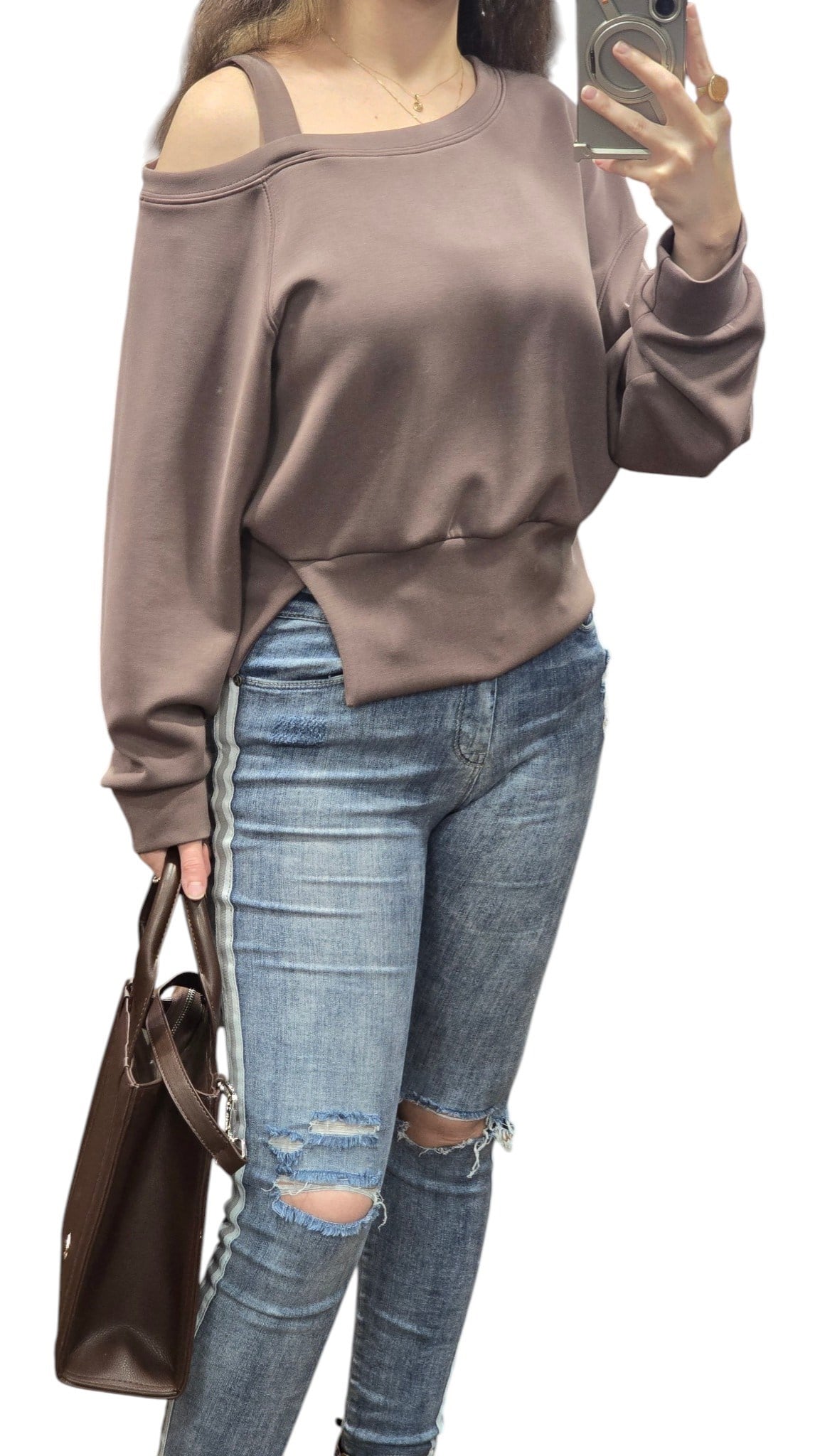 ON FASHION 26Y.ON.SWT.76324.01 OMZU AÇIK VEREV SWEAT - KAHVE