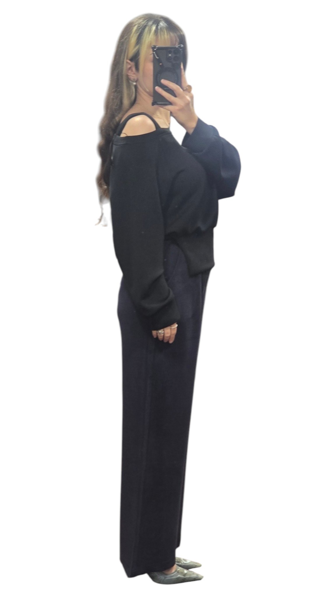 ON FASHION 26Y.ON.SWT.76324.01 OMZU AÇIK VEREV SWEAT - SİYAH