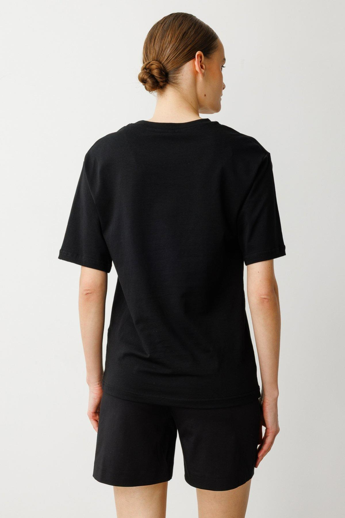 ON FASHION 56315 NAKIŞ VE TAŞ İŞLEMELİ BLUZ - SİYAH
