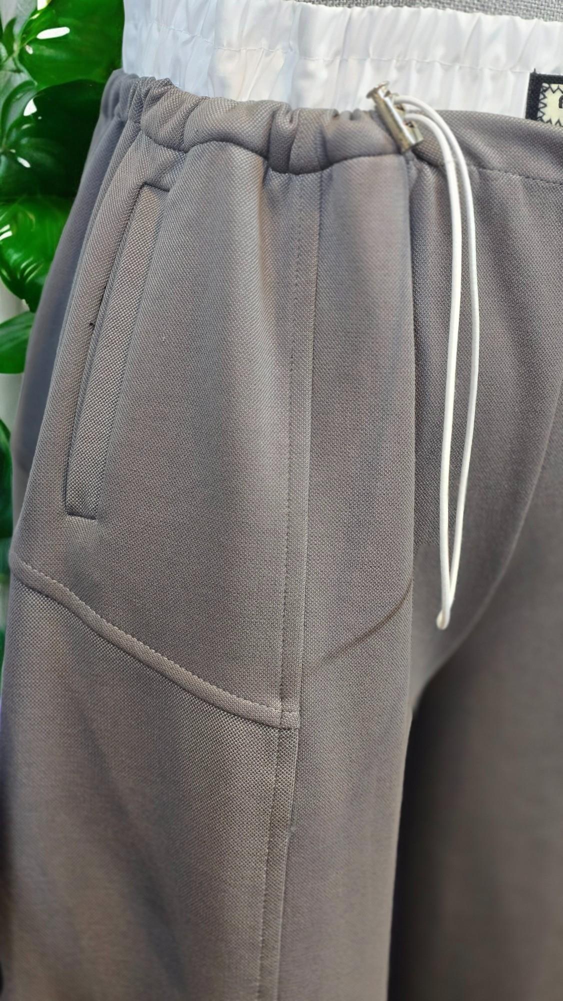 ON FASHION Beli Lastikli Detaylı Pantolon - Gri