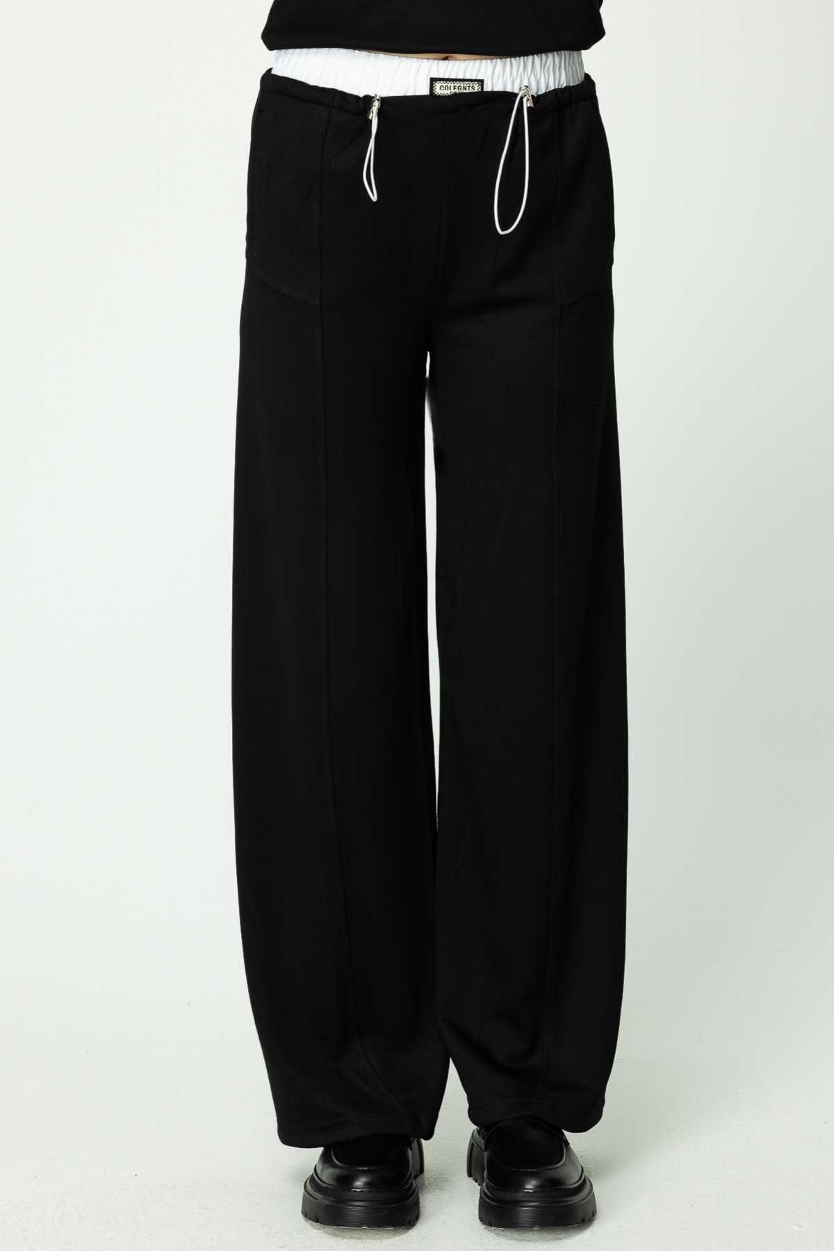 ON FASHION Beli Lastikli Detaylı Pantolon - Siyah