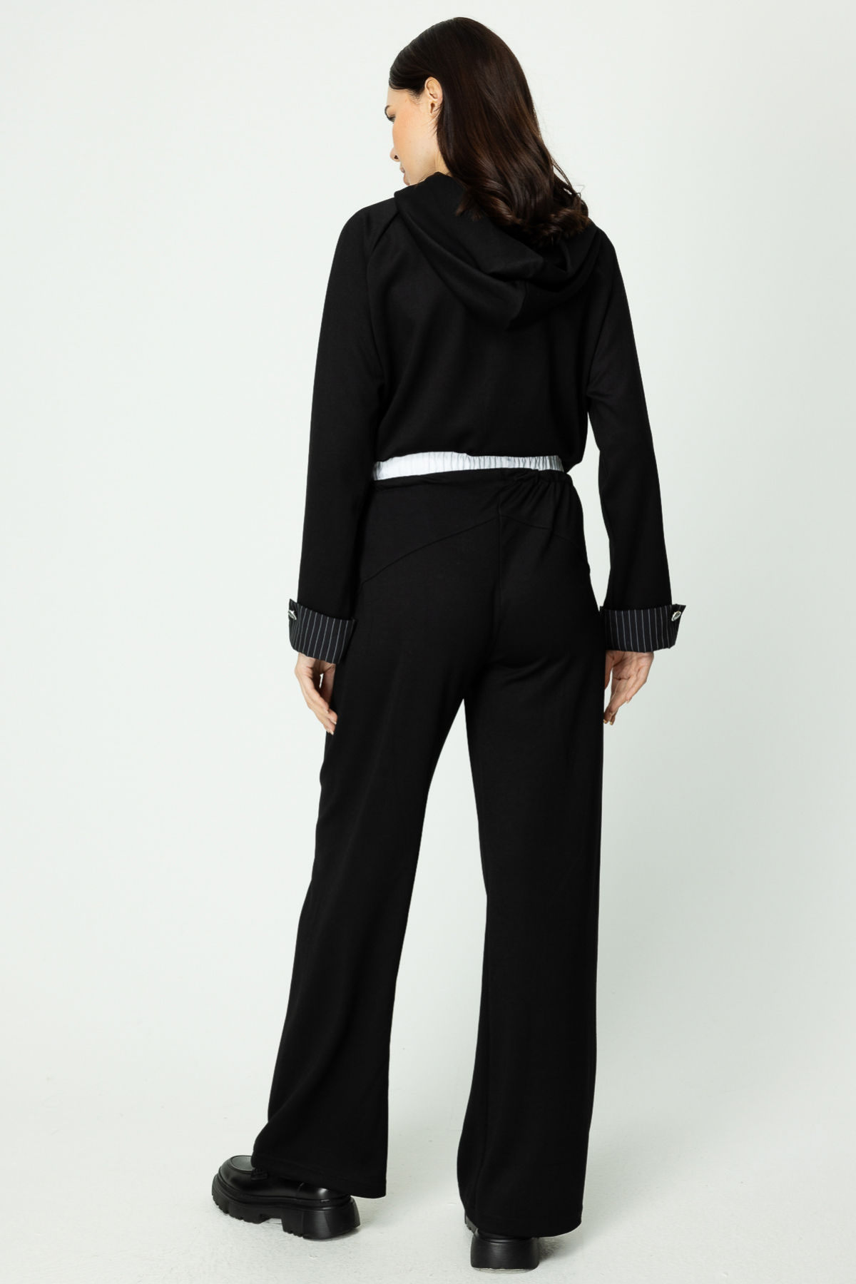 ON FASHION Beli Lastikli Detaylı Pantolon - Siyah