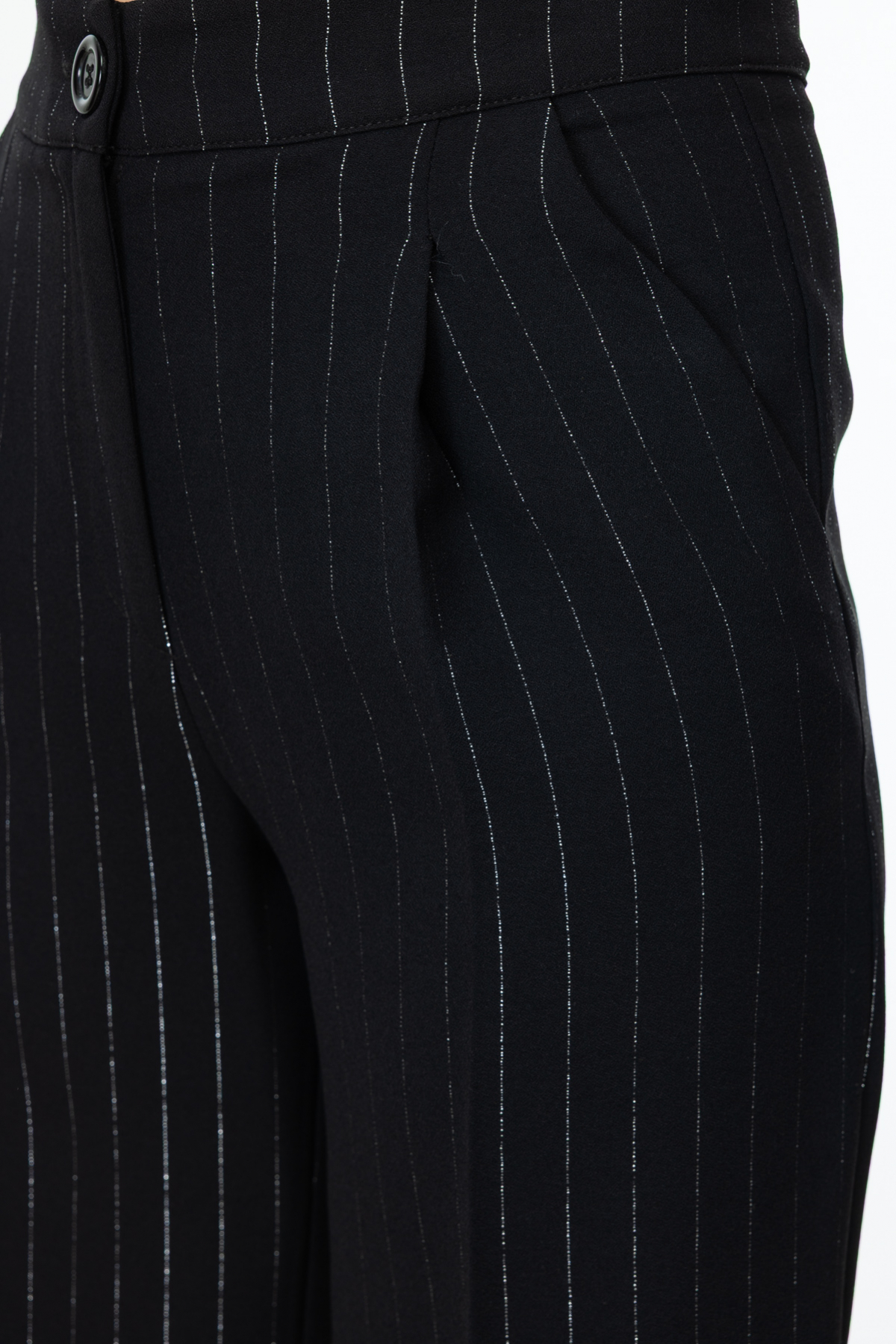 ON FASHION BOL ÇİZGİLİ PANTOLON - SİYAH