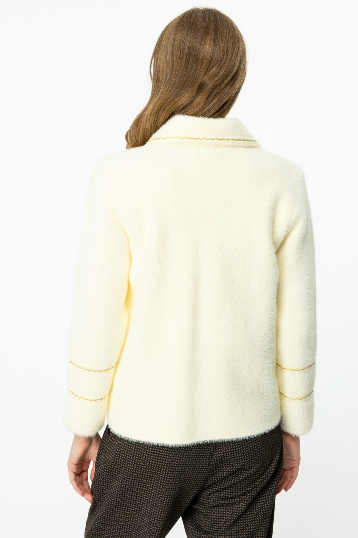 ON FASHION CEP DETAYLI İNCİ VE SİM BİYELİ HIRKA - EKRU