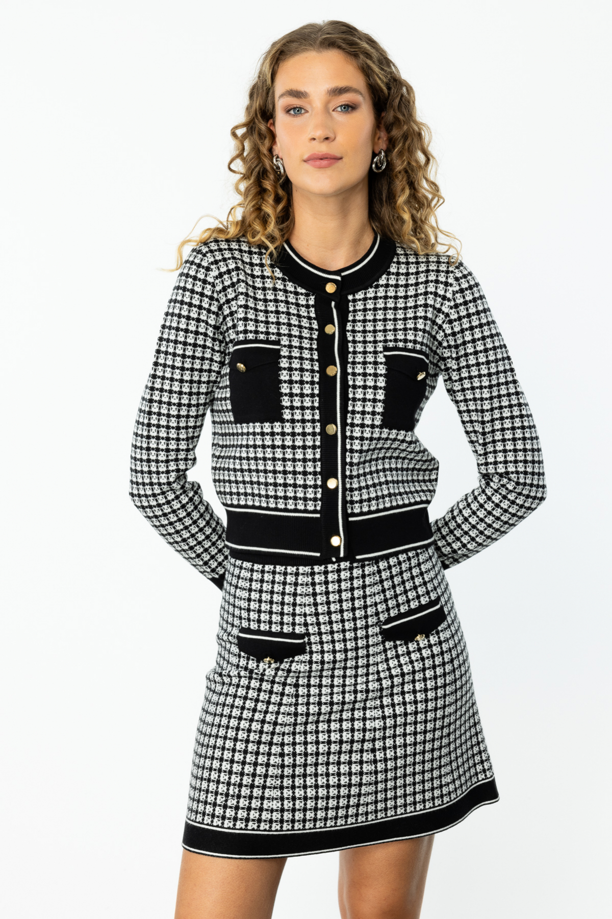 ON FASHION Cepli Desenli Hırka - Siyah