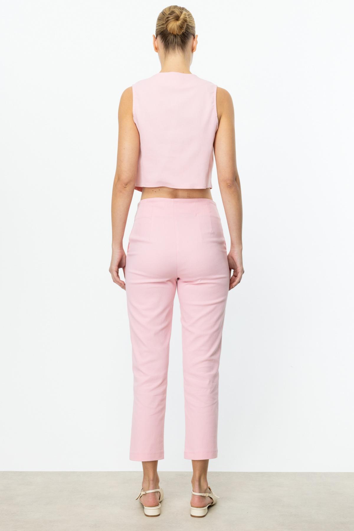ON FASHION ÇİAMLI DAR PANTOLON - PEMBE