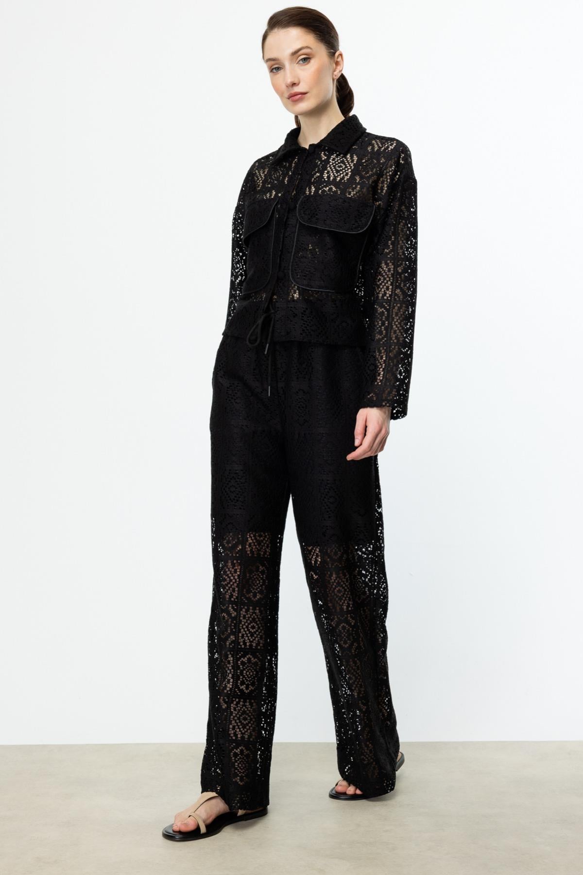 ON FASHION DANTEL PANTOLON - SİYAH
