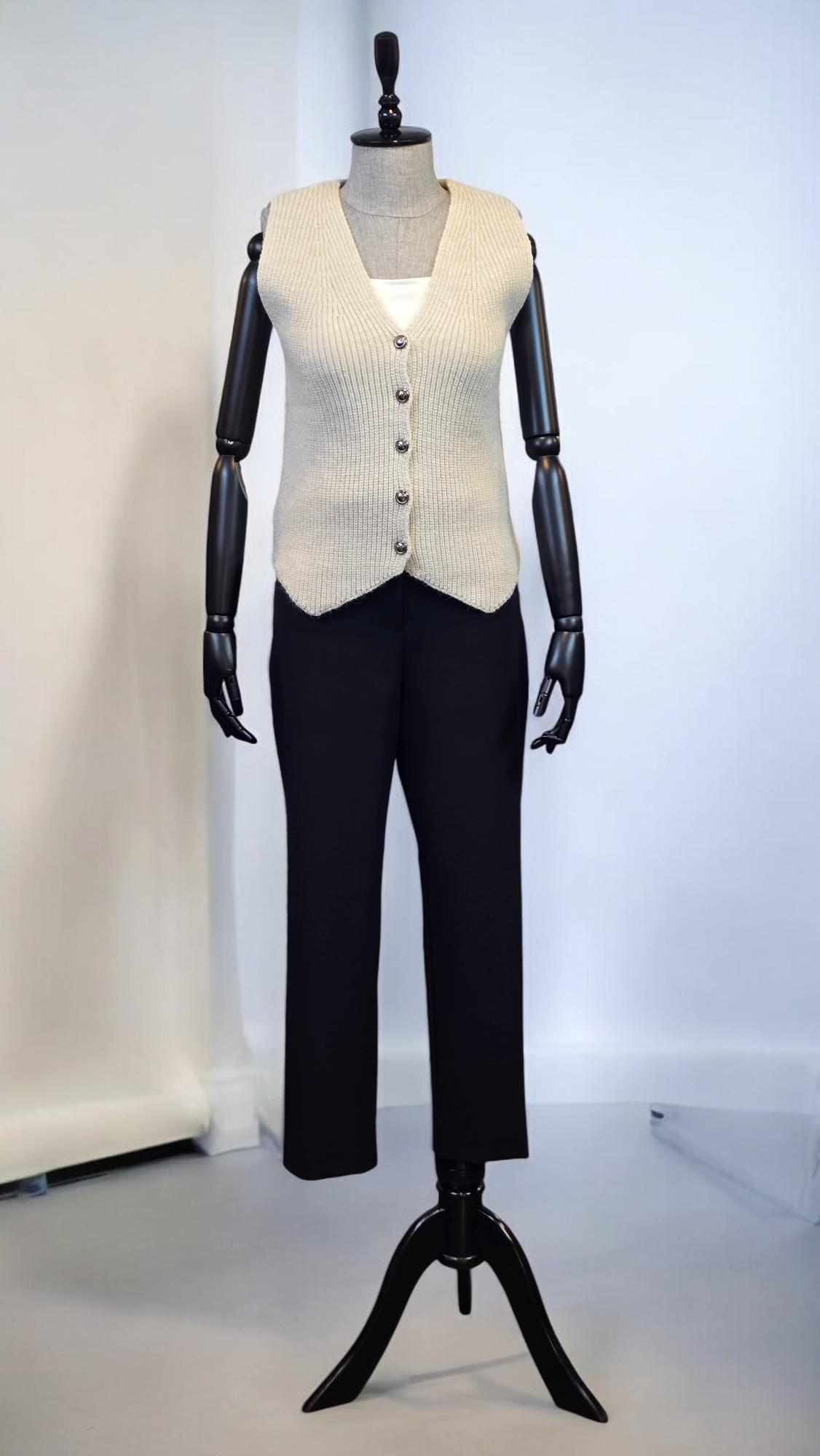 ON FASHION DÜĞMELİ V YAKA YELEK - BEJ