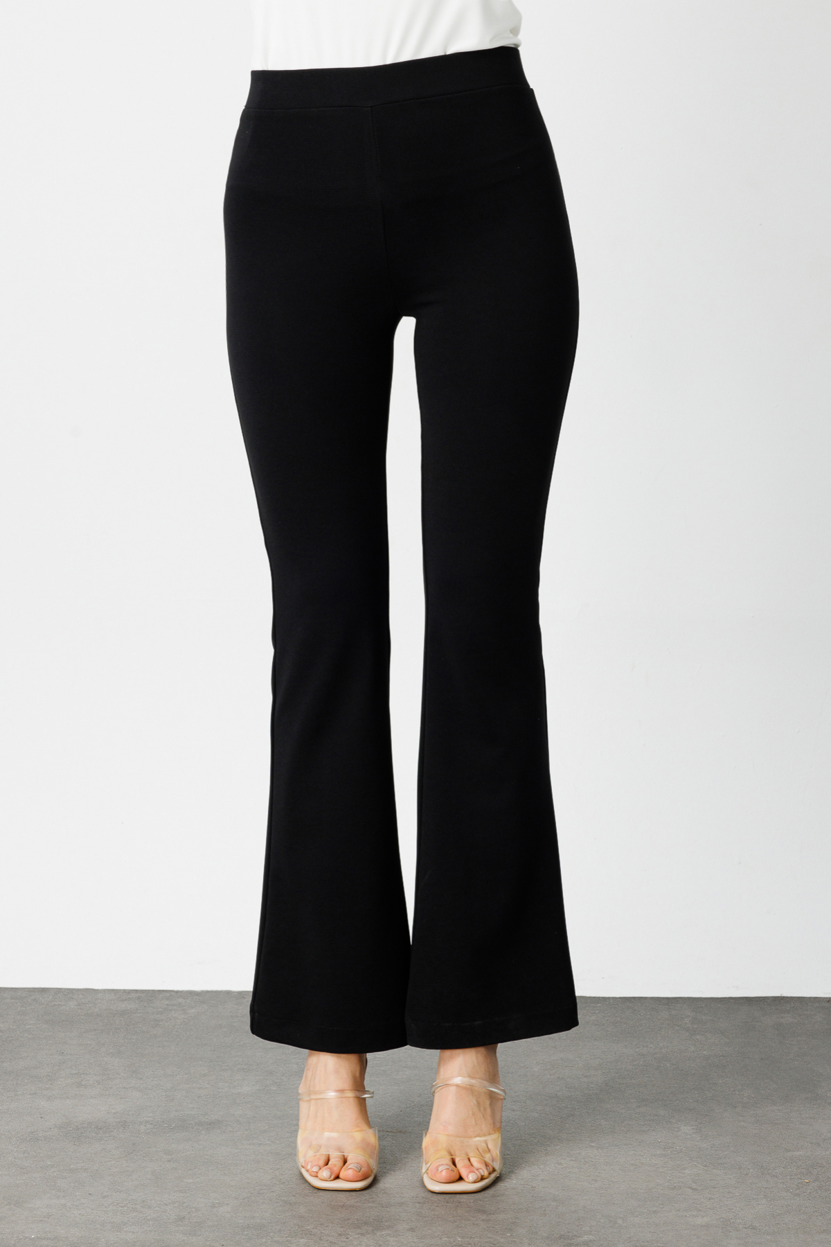 ON FASHION İnce Fitilli İspanyol Tayt Pantolon - Siyah