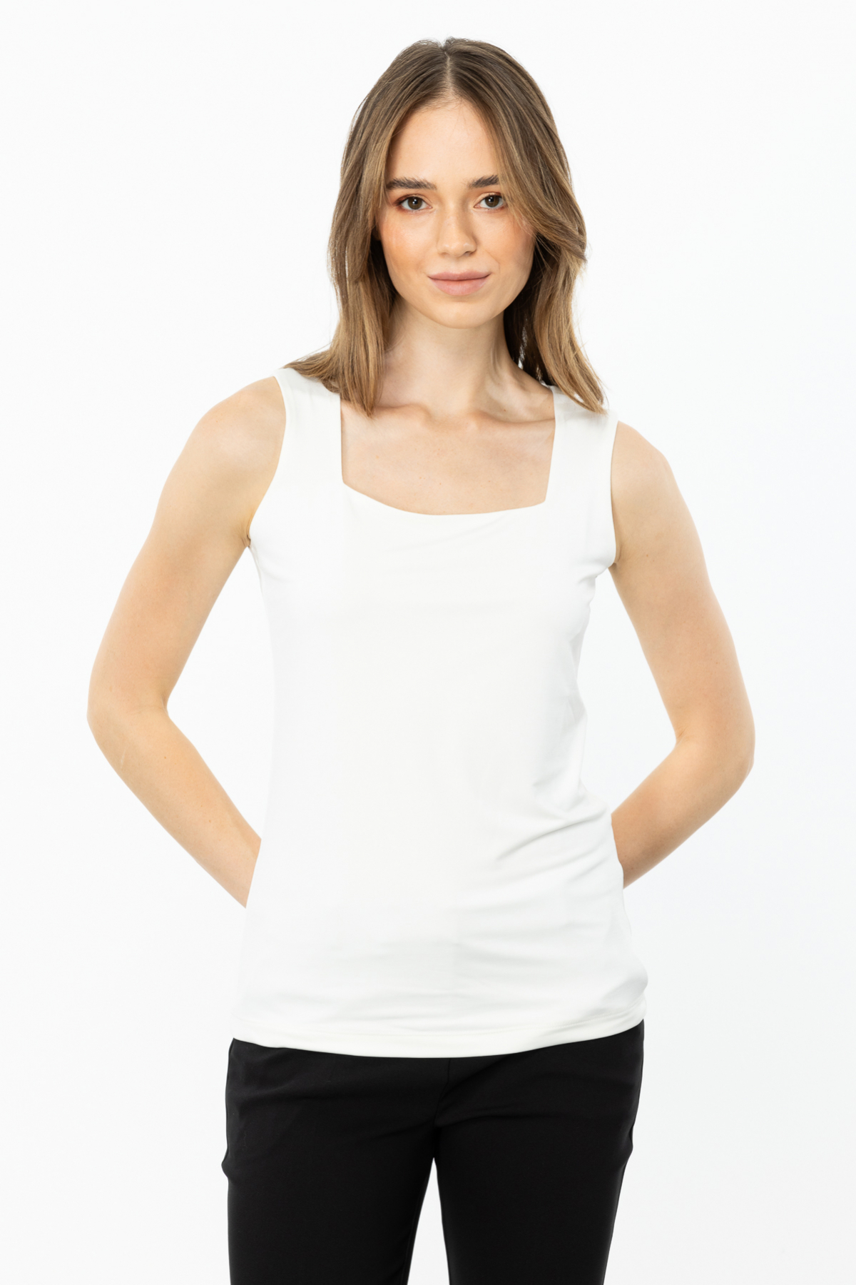 ON FASHION KARE YAKA MERİVA ATLET - BEYAZ